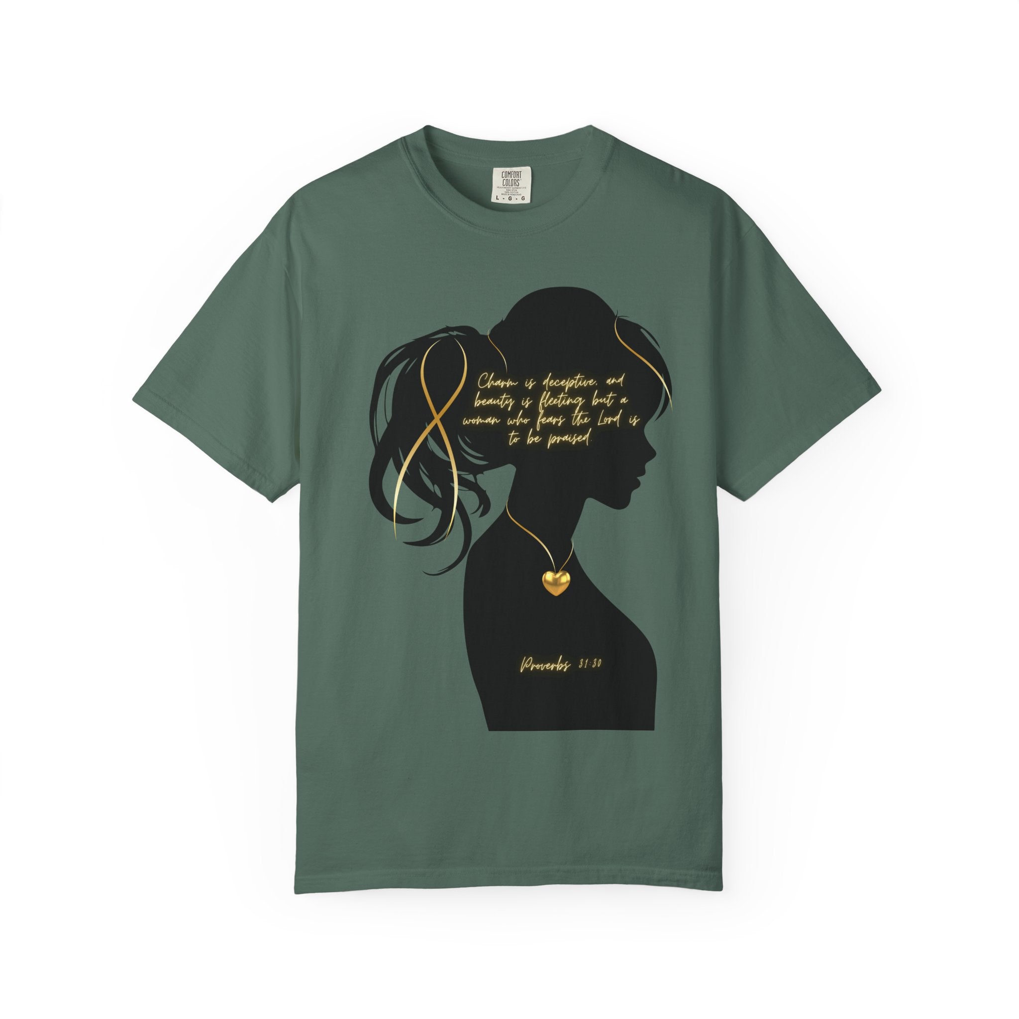 Proverbs 31:30 Gold Heart- T-Shirt