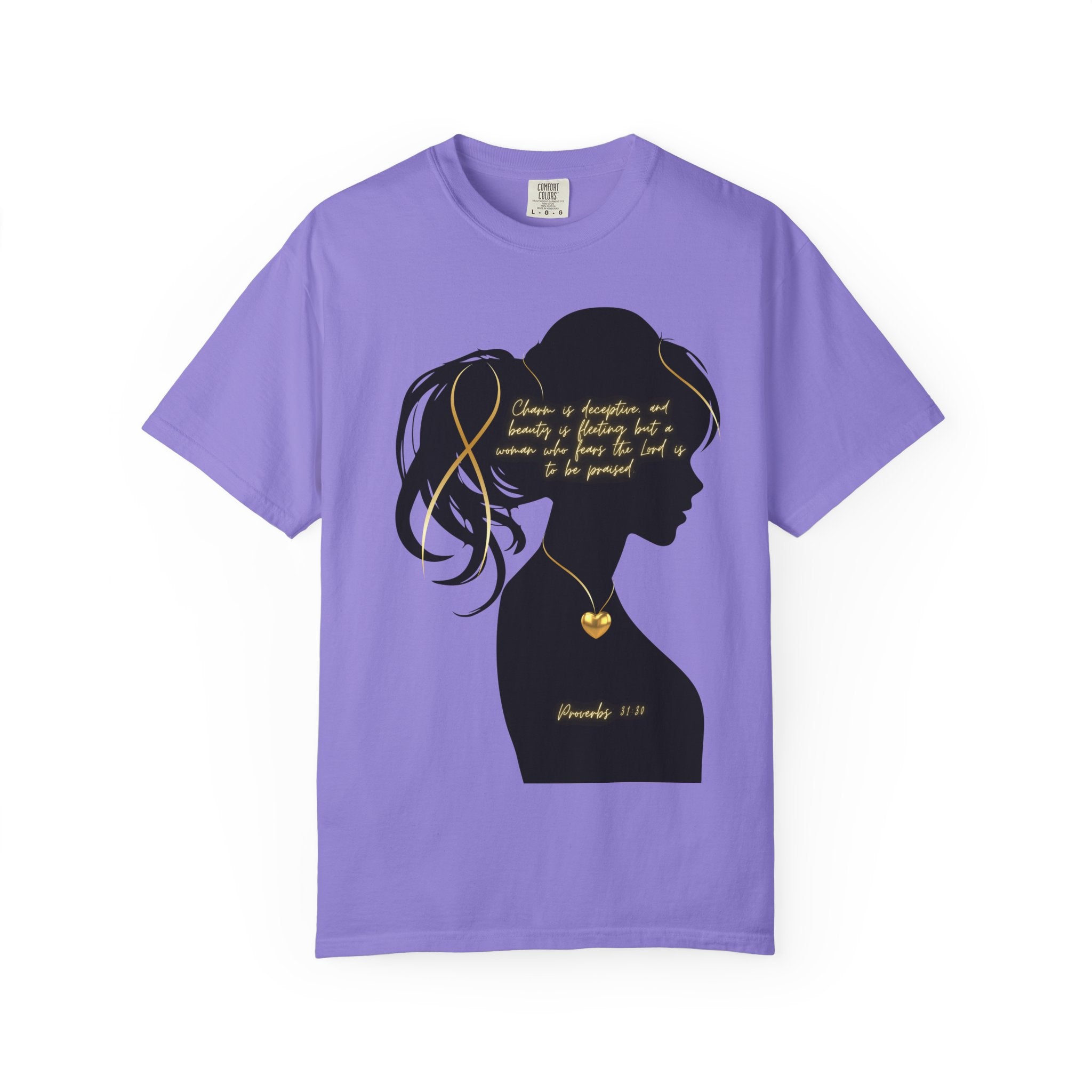Proverbs 31:30 Gold Heart- T-Shirt