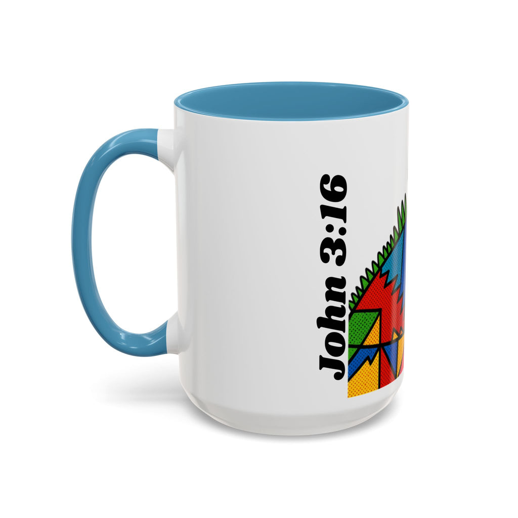 Colorful Christian Cross Accent Coffee Mug — Vibrant Faith Art (11/15oz)
