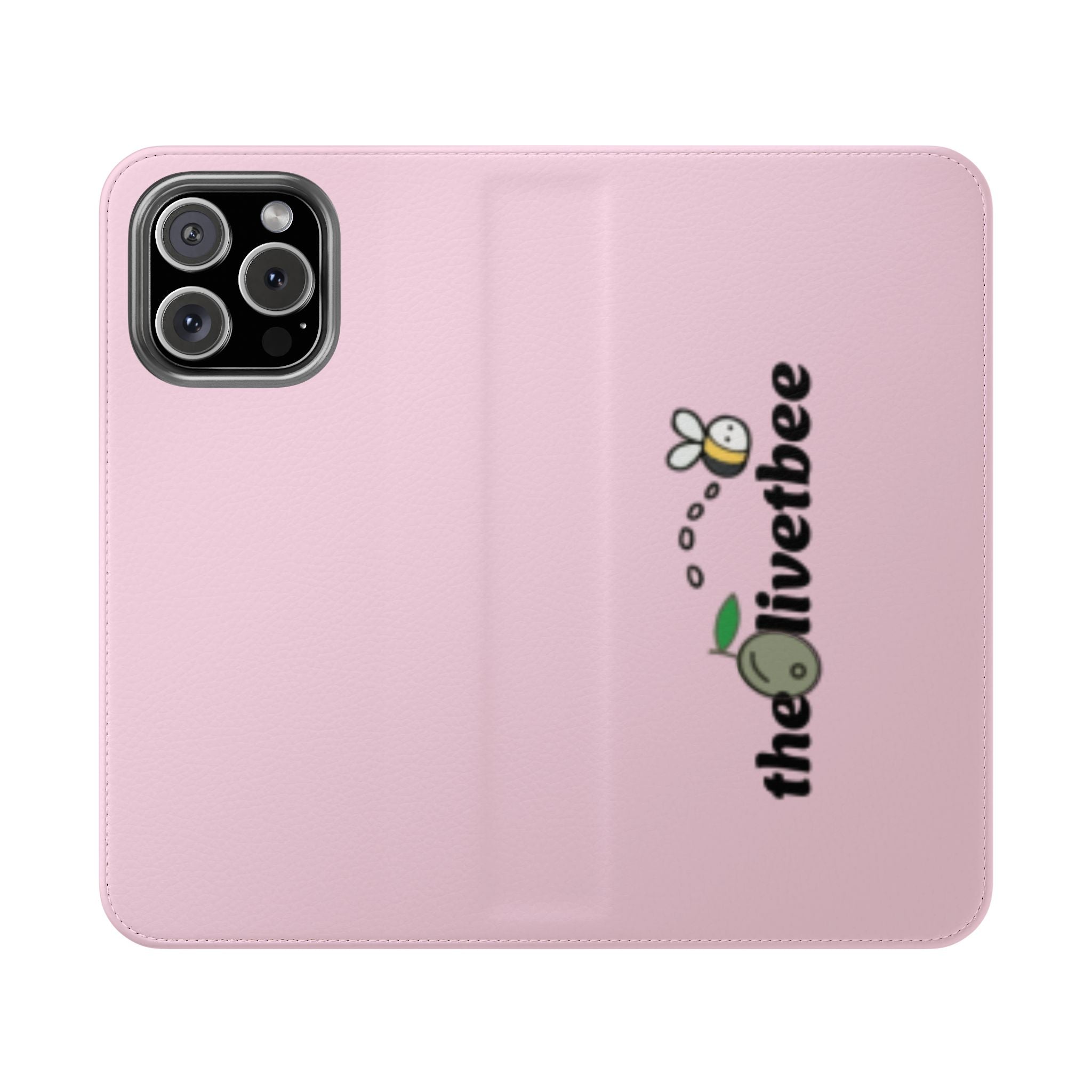 Pink Bee Logo Flip Phone Case — theOlivetbee Wallet Cover