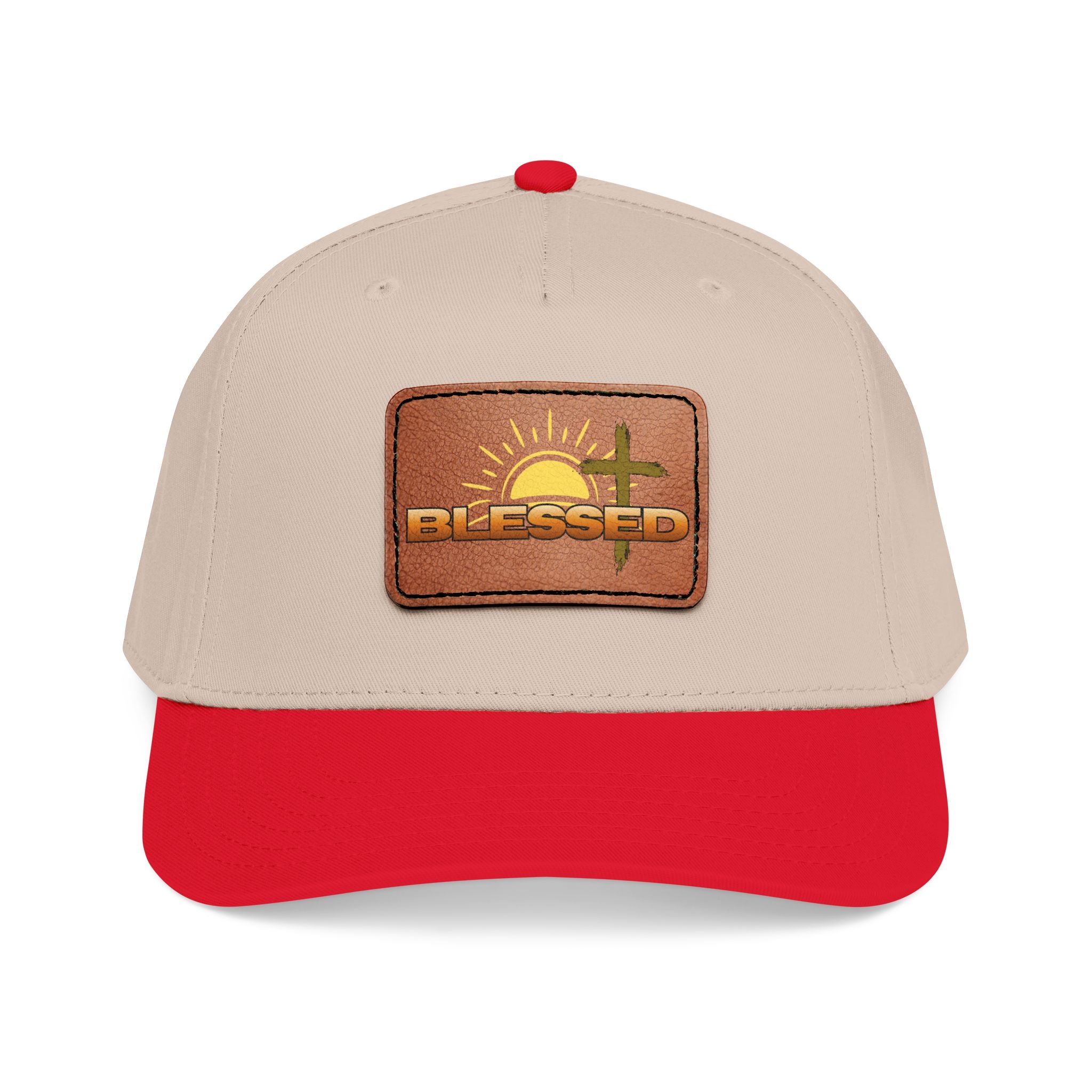'Blessed' Sunrise Leather Patch Baseball Cap — Sunrise Cross Christian Hat