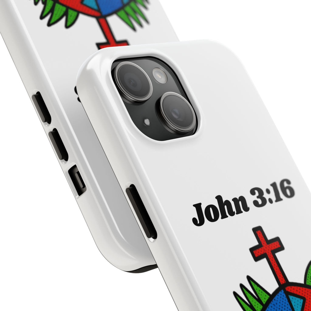 John 3:16 Christian Phone Case — Tough Religious Bible Verse Design