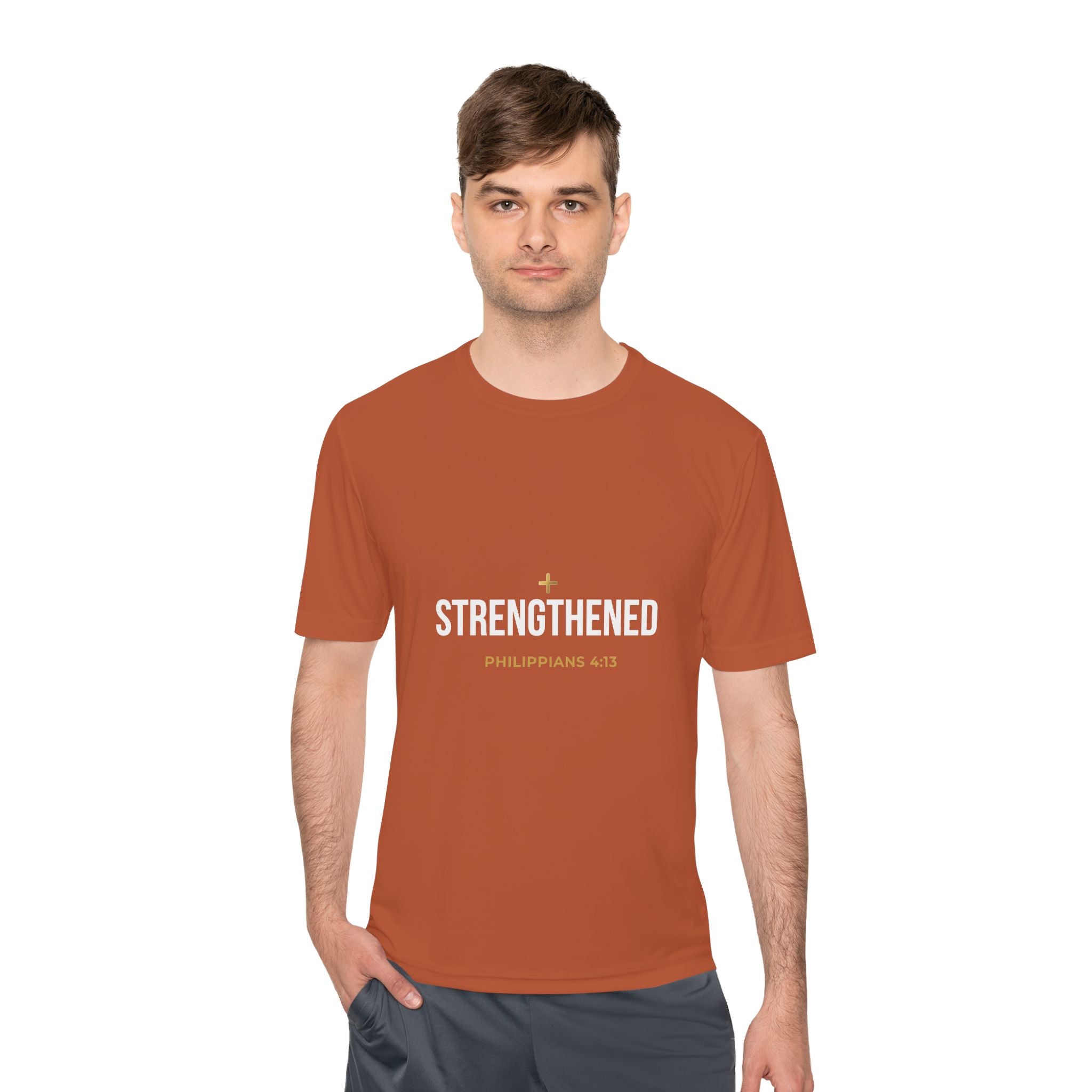 Philippians 4:13: 'Strengthen' Moisture-Wicking Tee