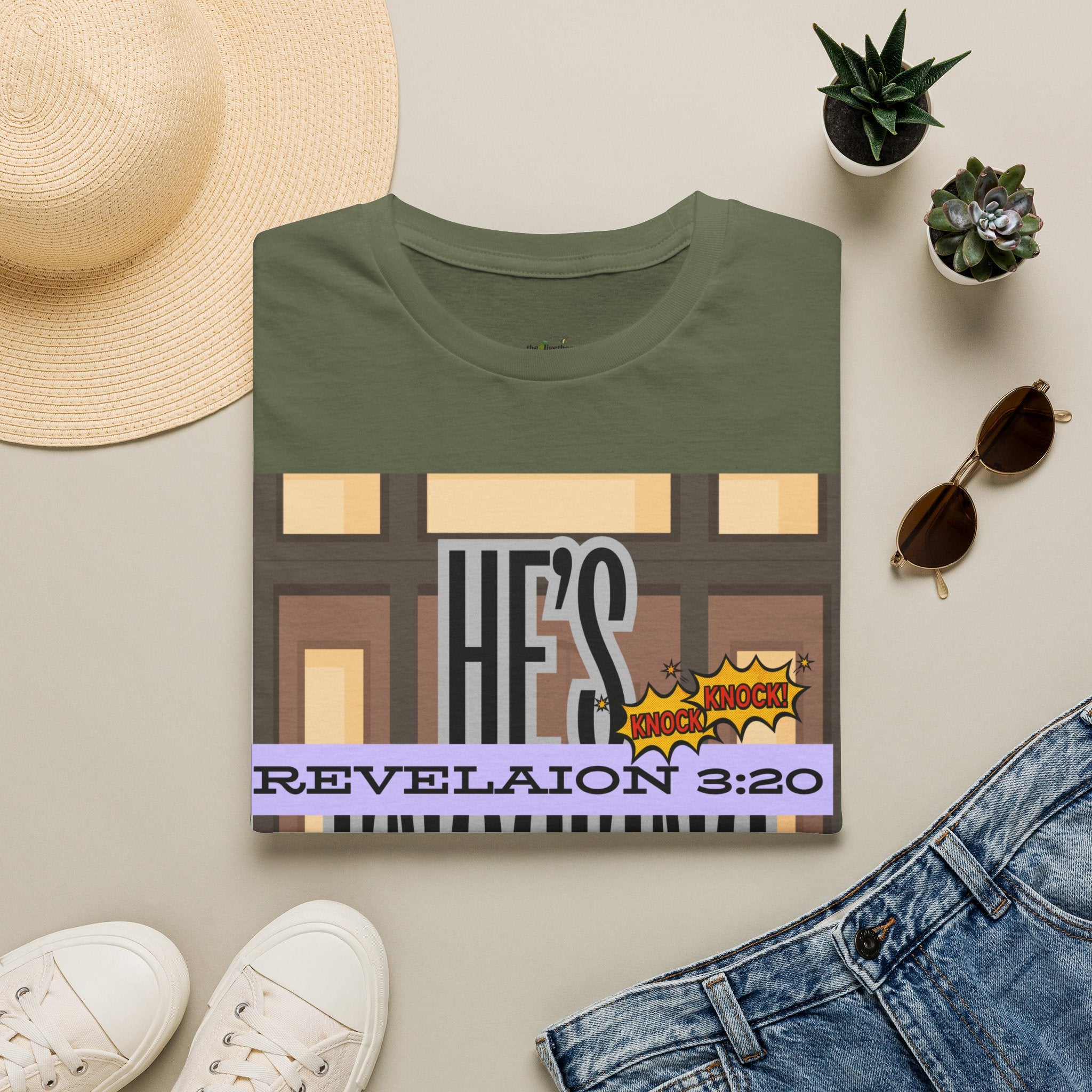 “He’s Knocking” Revelation 3:20 — Graphic T‑Shirt