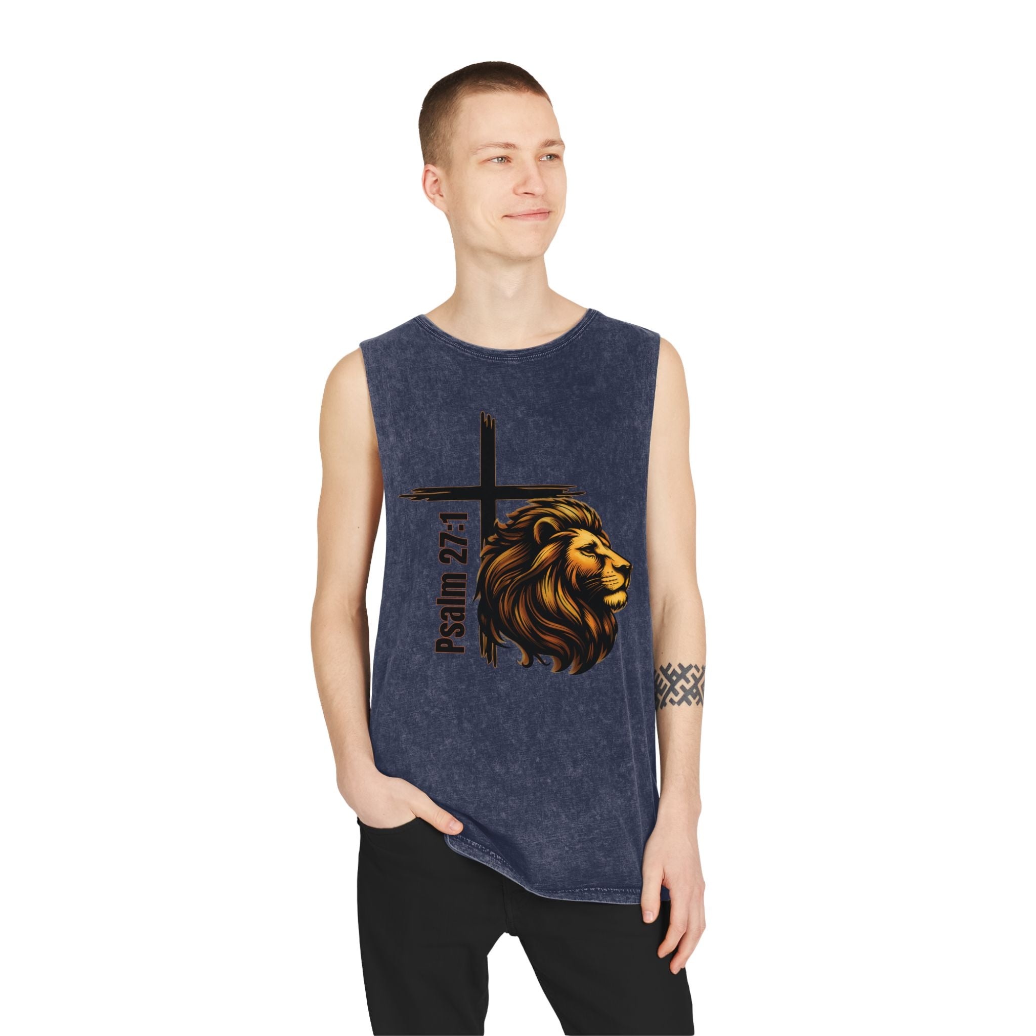 Psalm 27:1: "Whom Shall I Fear?" — Stonewash Tank Top