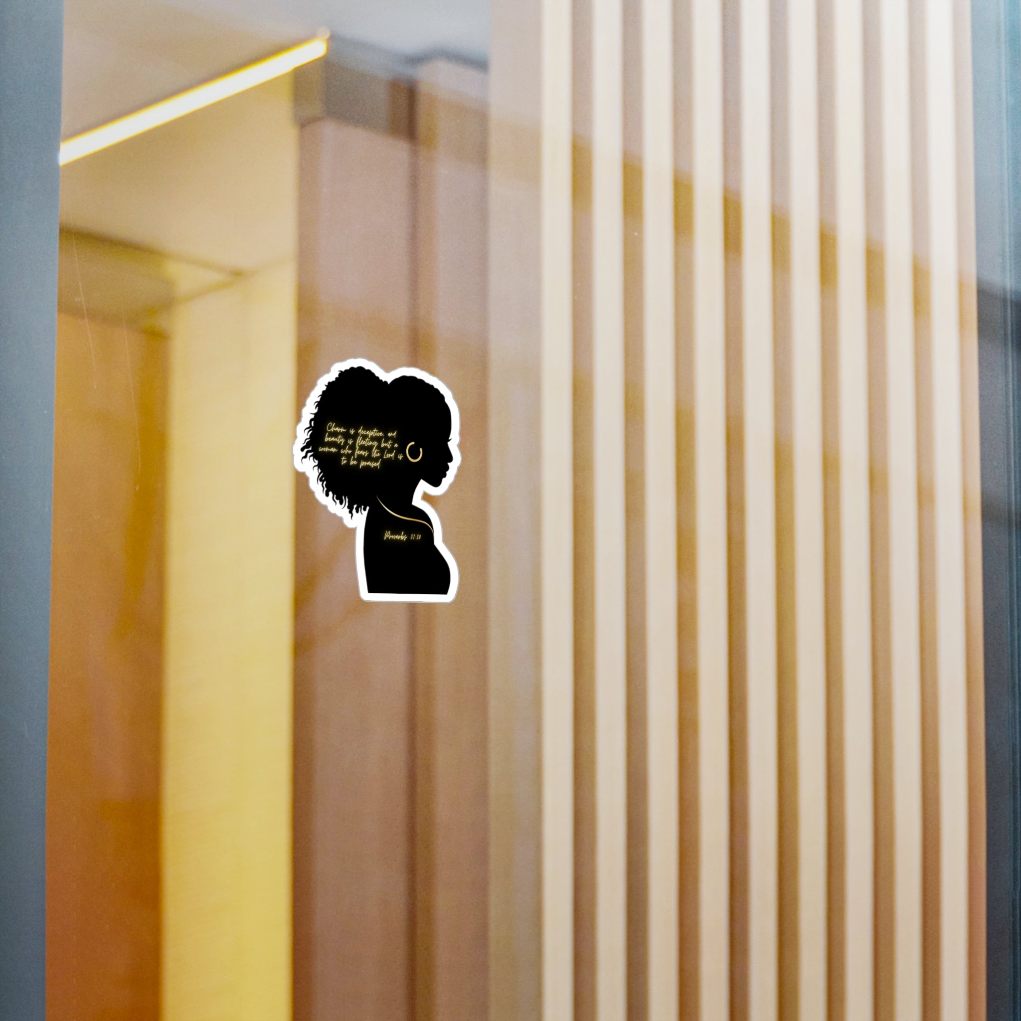Proverbs 31:30: Gold Earring— Sticker