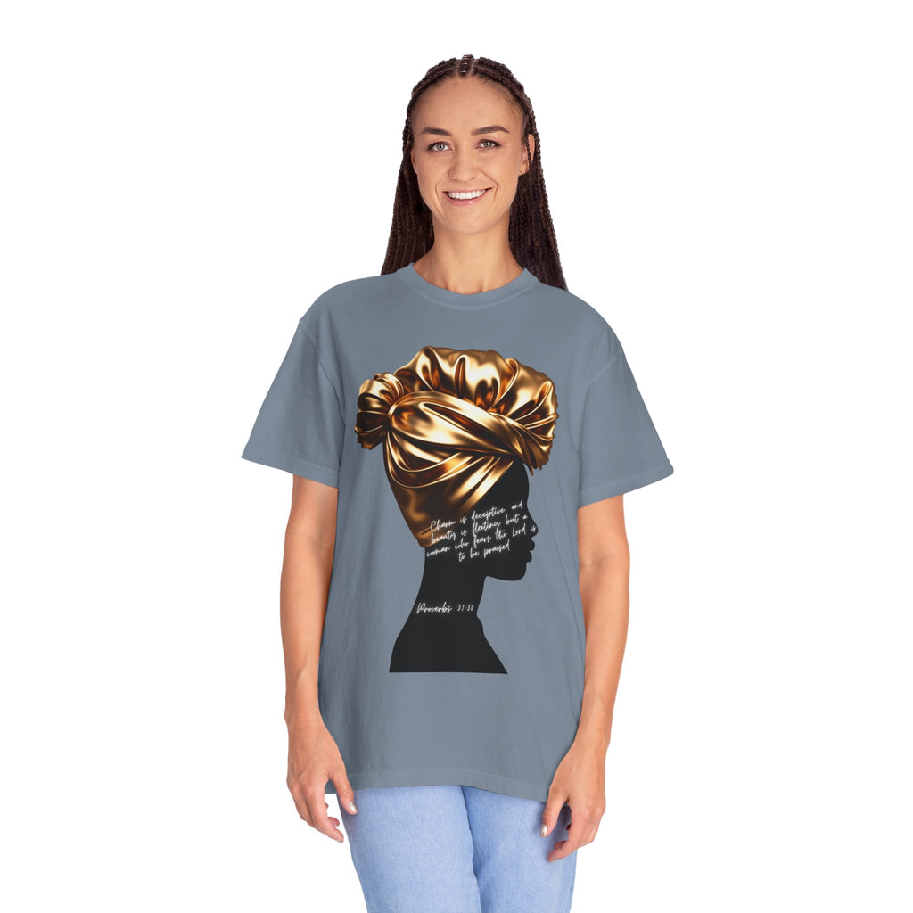 Proverbs 31:30 Gold Headwrap- T-Shirt