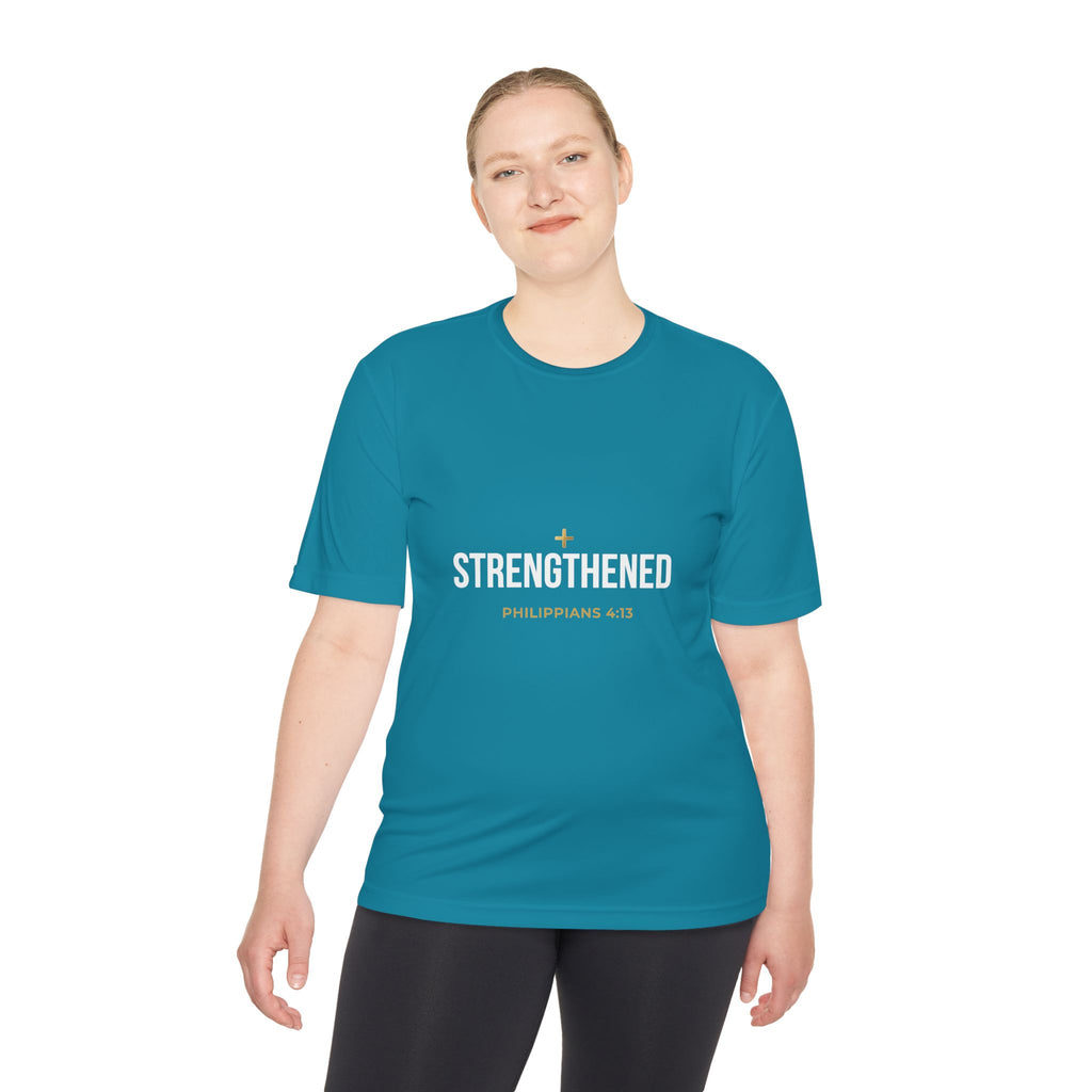 Philippians 4:13: 'Strengthen' Moisture-Wicking Tee