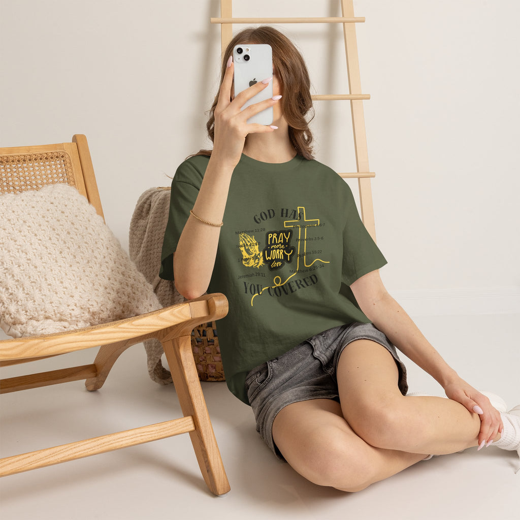 “Pray More, Worry Less” — T-Shirt