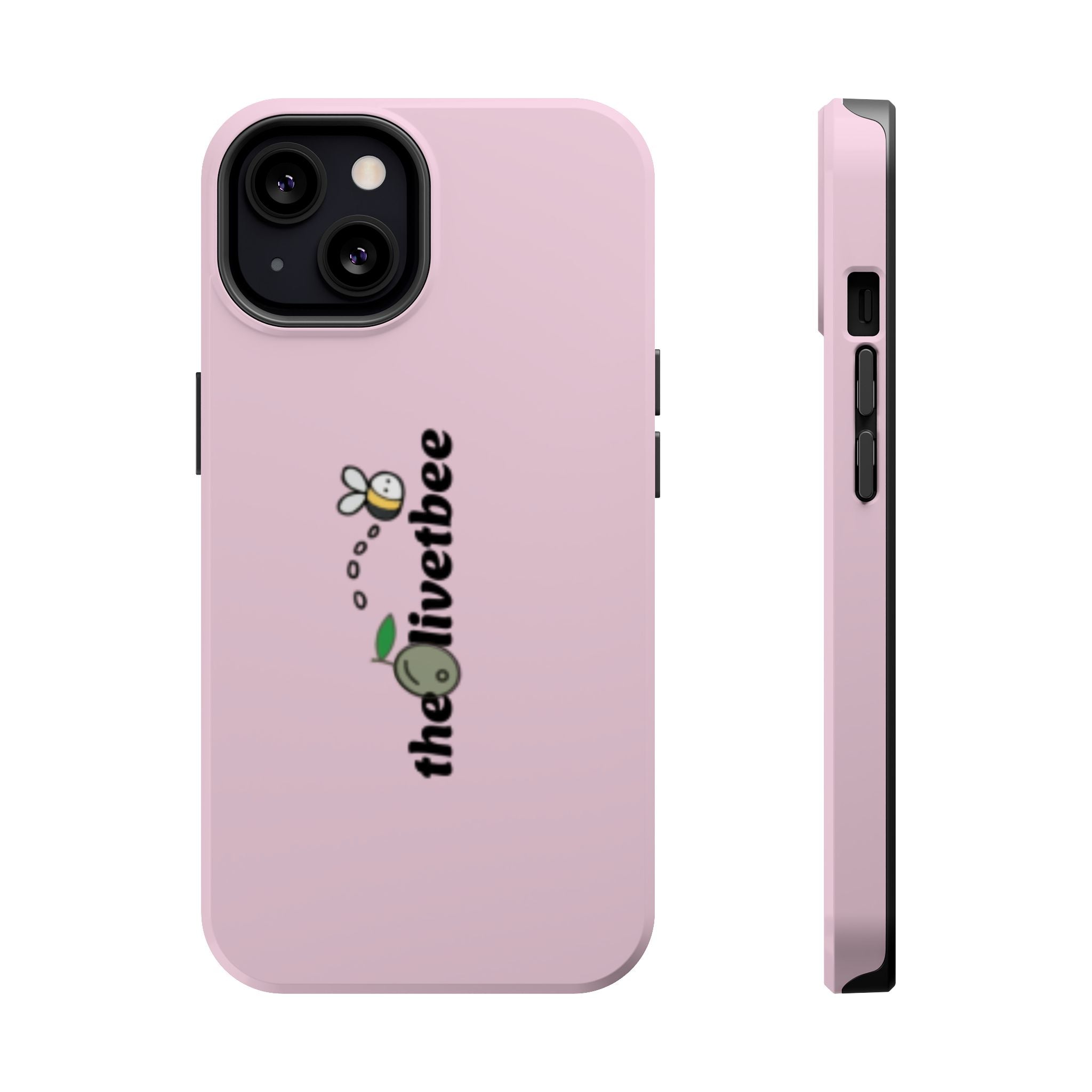 Pink Magnetic Impact-Resistant Phone Case — 'theolivetbee' , Shockproof MagSafe-Compatible Protection