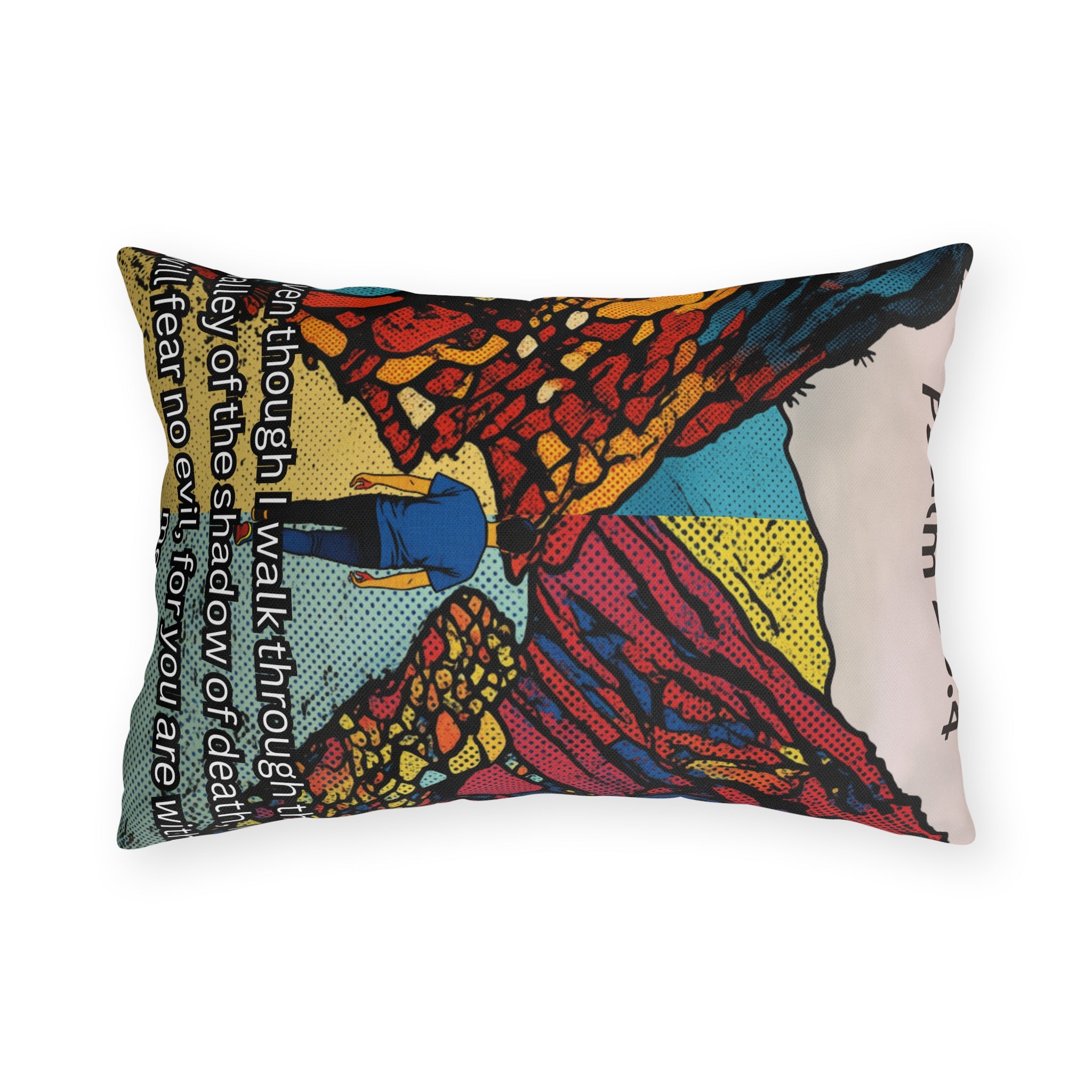 Psalm 23:4  — Outdoor Throw Pillow