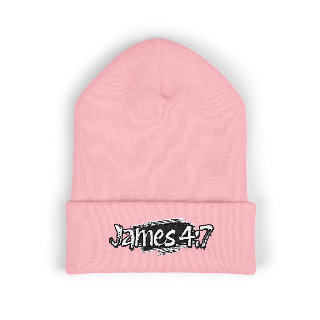 James 4:7 Embroidered Cuffed Beanie