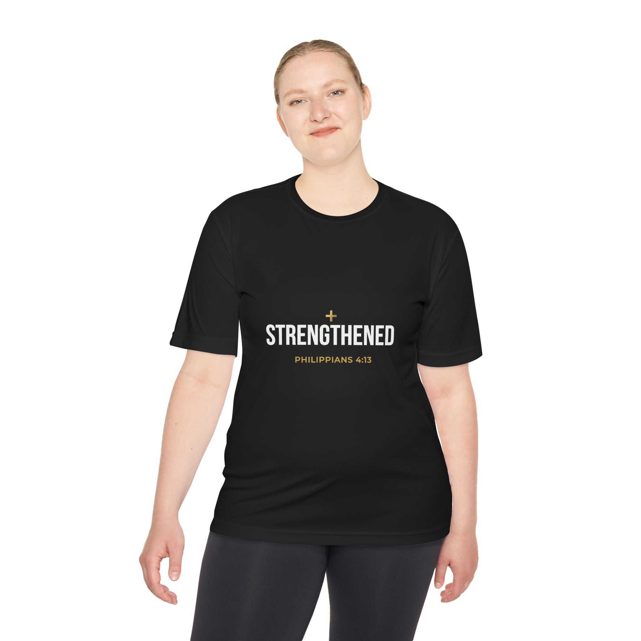 Philippians 4:13: 'Strengthen' Moisture-Wicking Tee