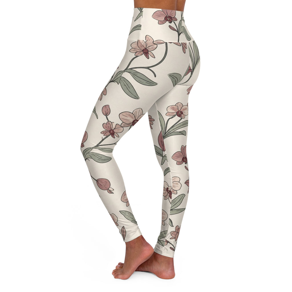 Botanical Print — High-Waist Yoga Leggings