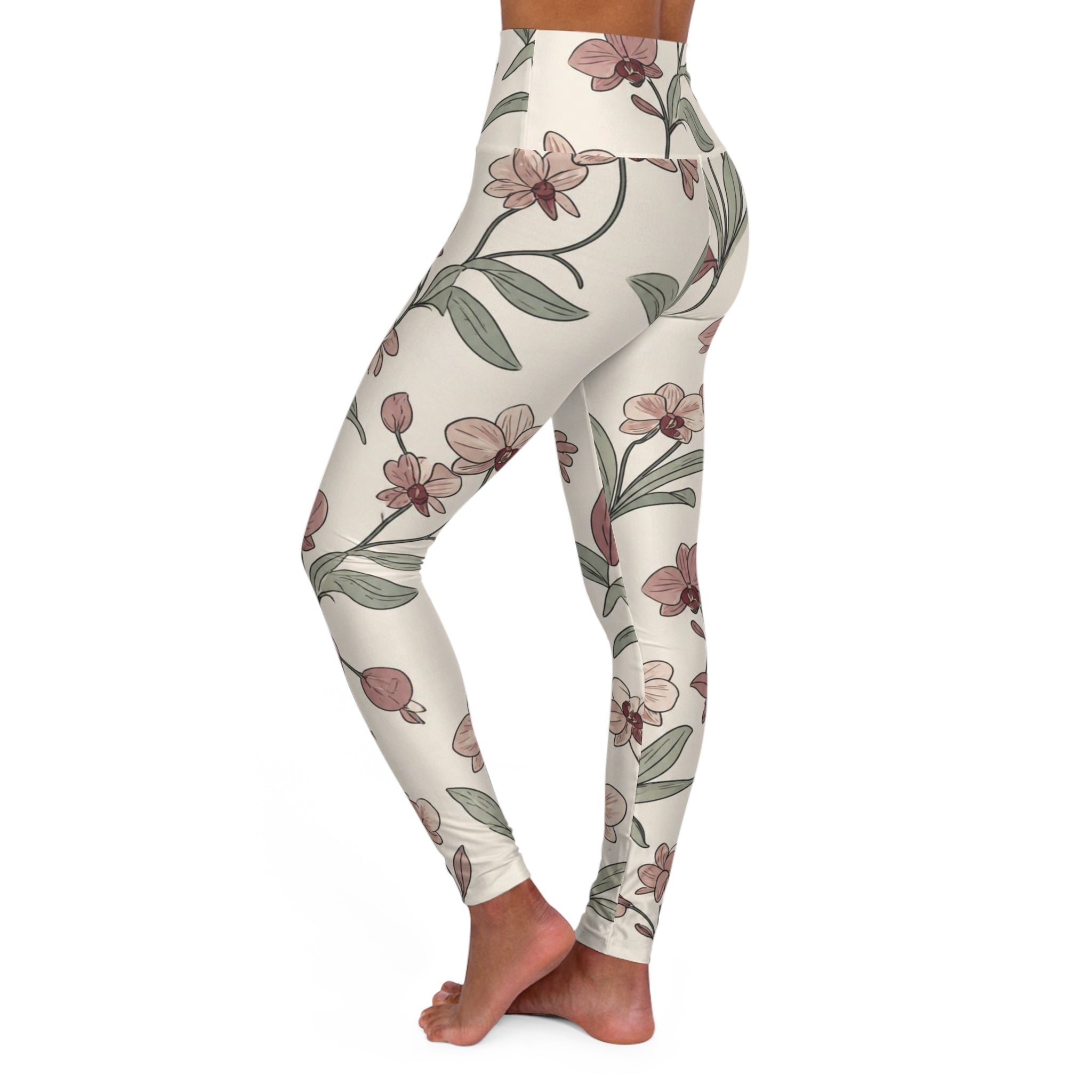 Botanical Print — High-Waist Yoga Leggings