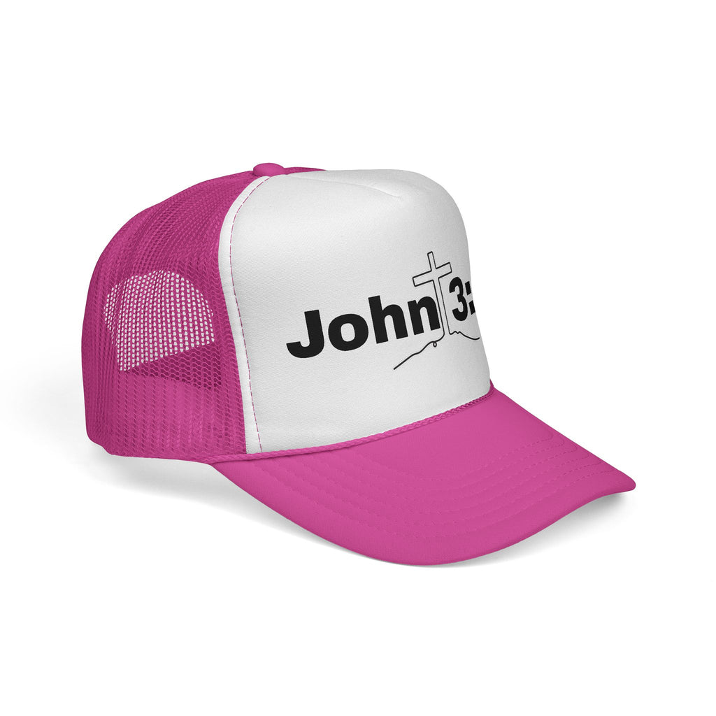 John 3:16 Trucker Hat — Christian Faith Mesh Cap with Cross