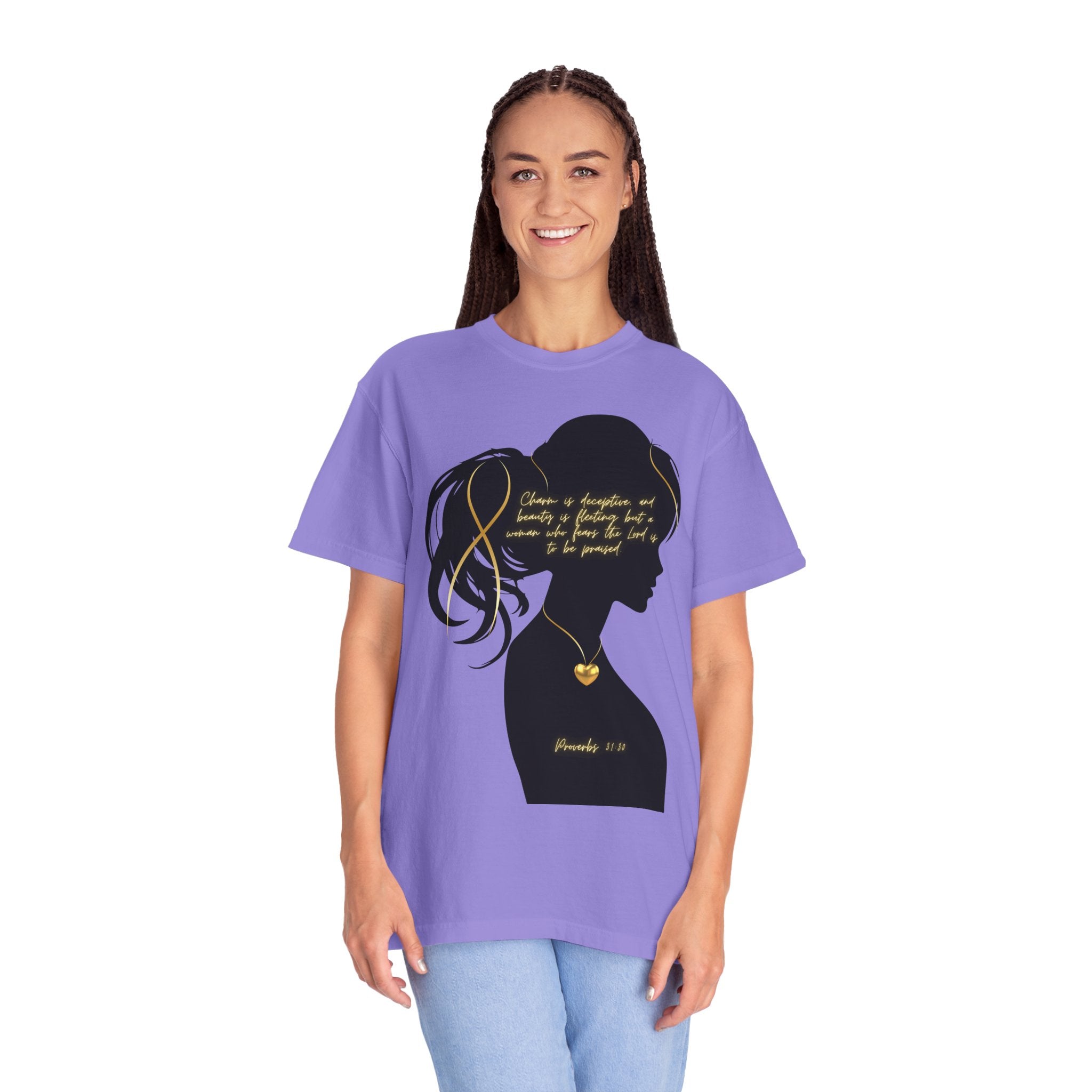 Proverbs 31:30 Gold Heart- T-Shirt
