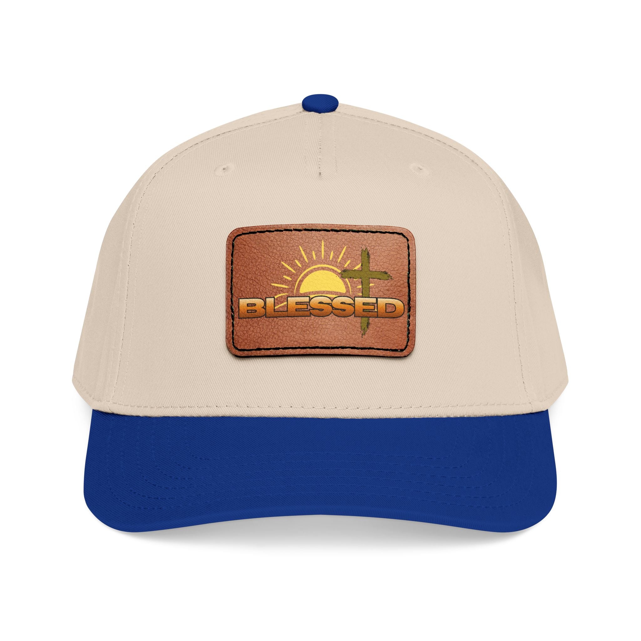'Blessed' Sunrise Leather Patch Baseball Cap — Sunrise Cross Christian Hat