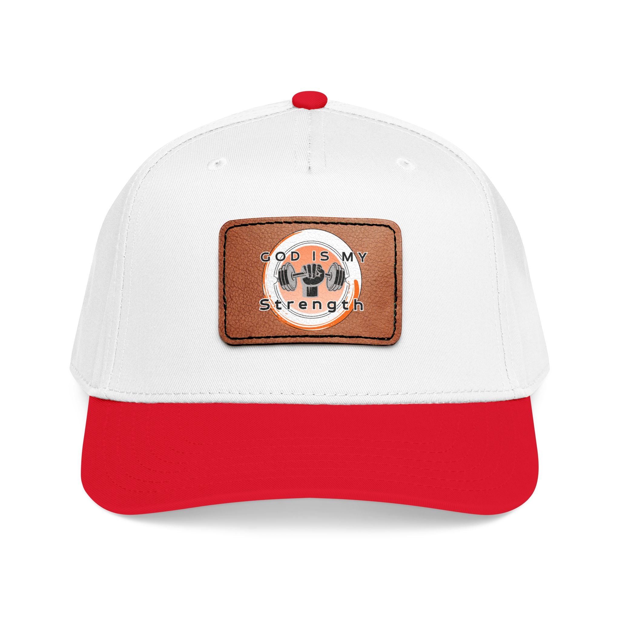 "God Is My Strength" Leather Patch Baseball Cap