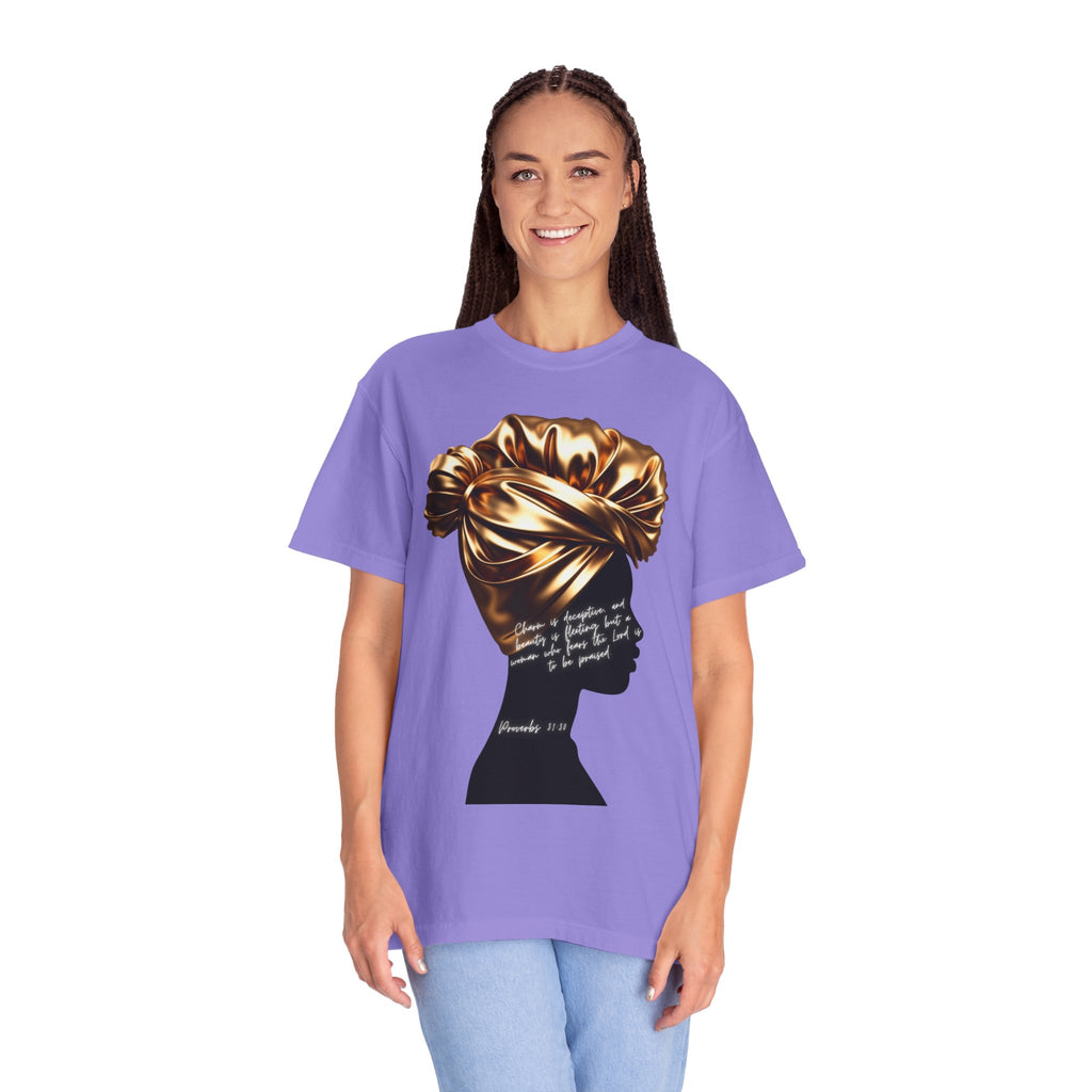 Proverbs 31:30 Gold Headwrap- T-Shirt