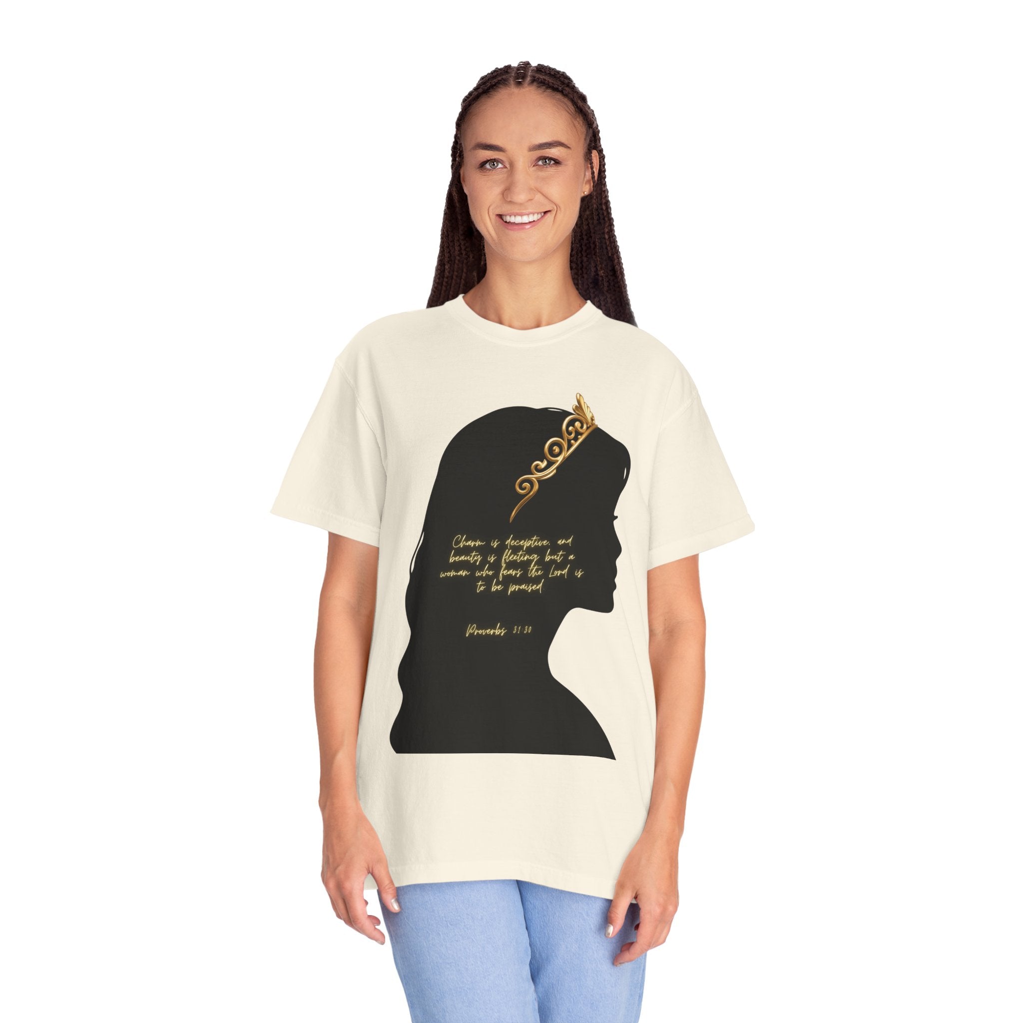 Proverbs 31:30 Gold Crown - T-Shirt