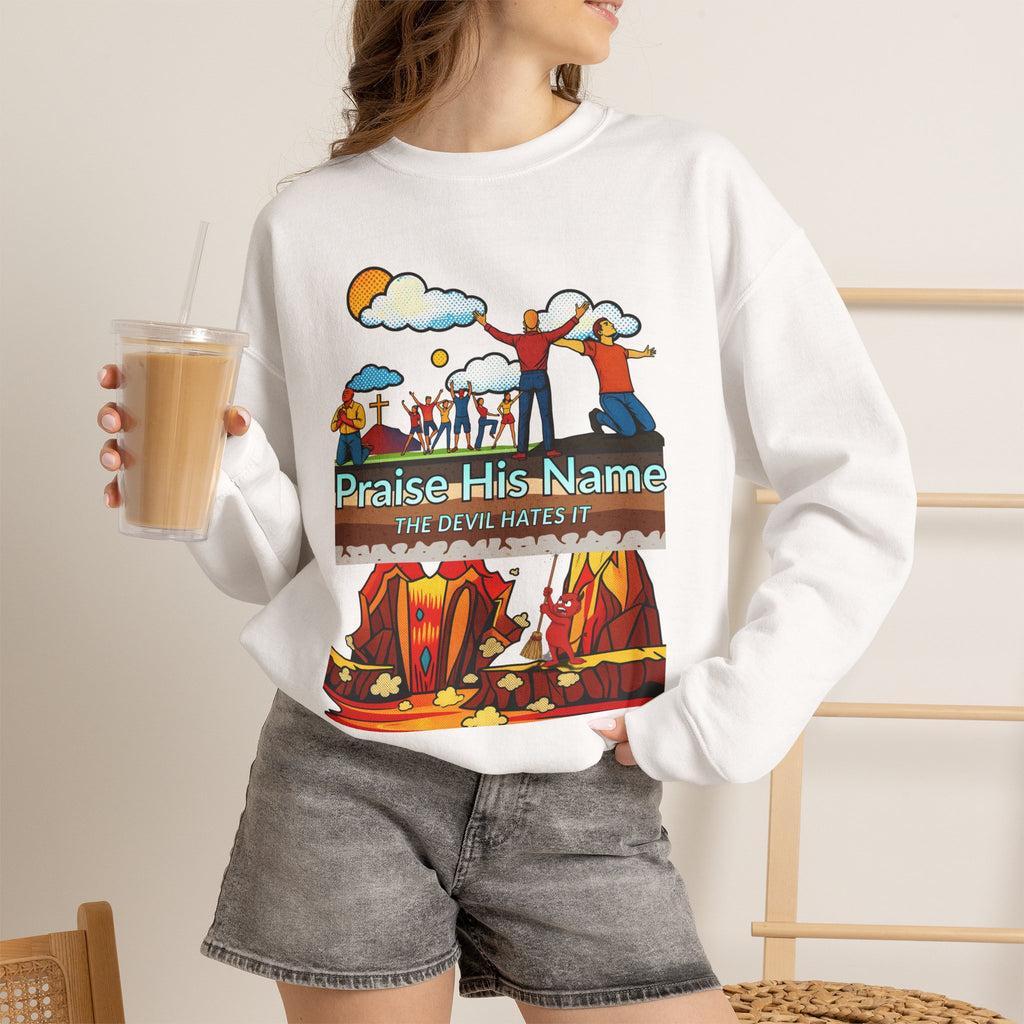 'Praise His Name' — Crewneck Sweatshirt