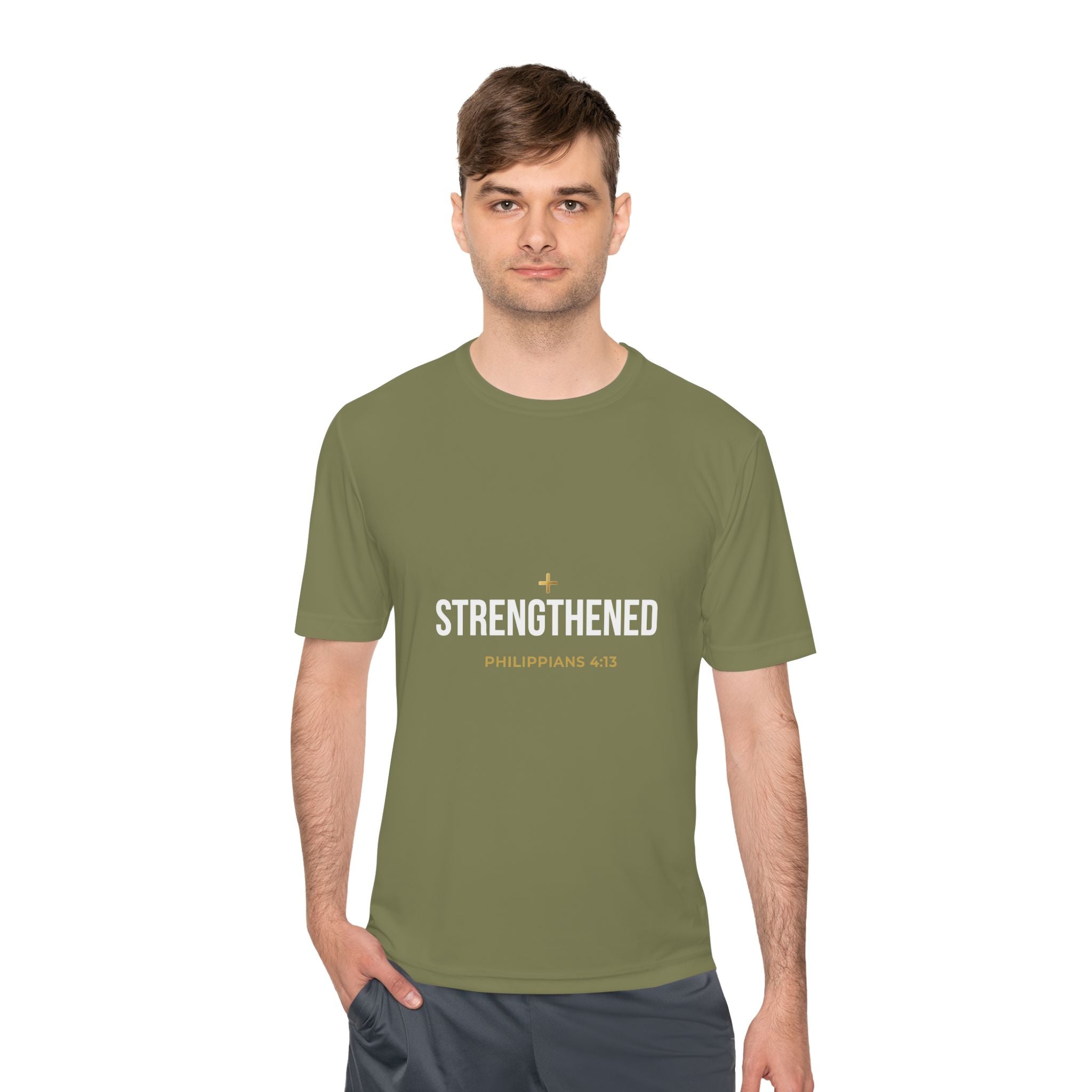 Philippians 4:13: 'Strengthen' Moisture-Wicking Tee