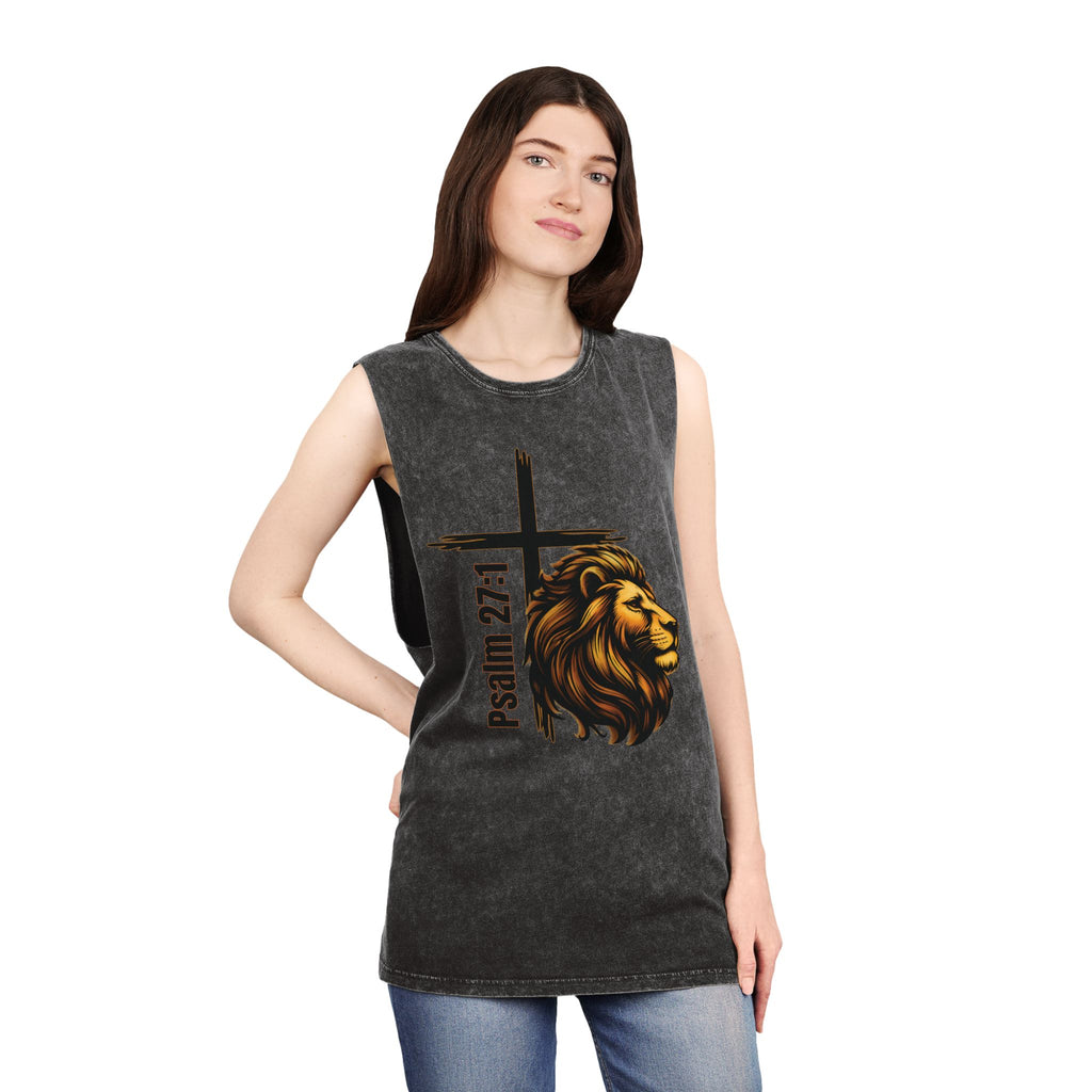 Psalm 27:1: "Whom Shall I Fear?" — Stonewash Tank Top