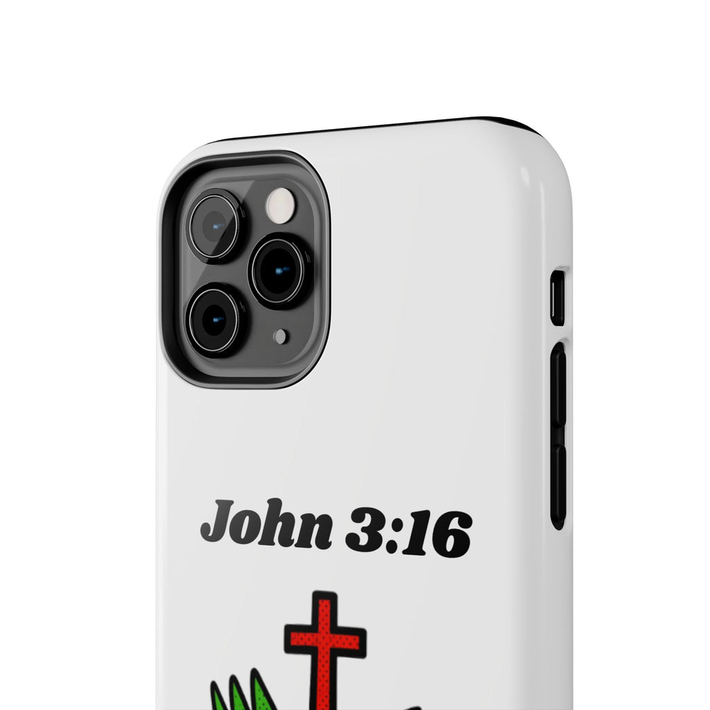 John 3:16 Christian Phone Case — Tough Religious Bible Verse Design