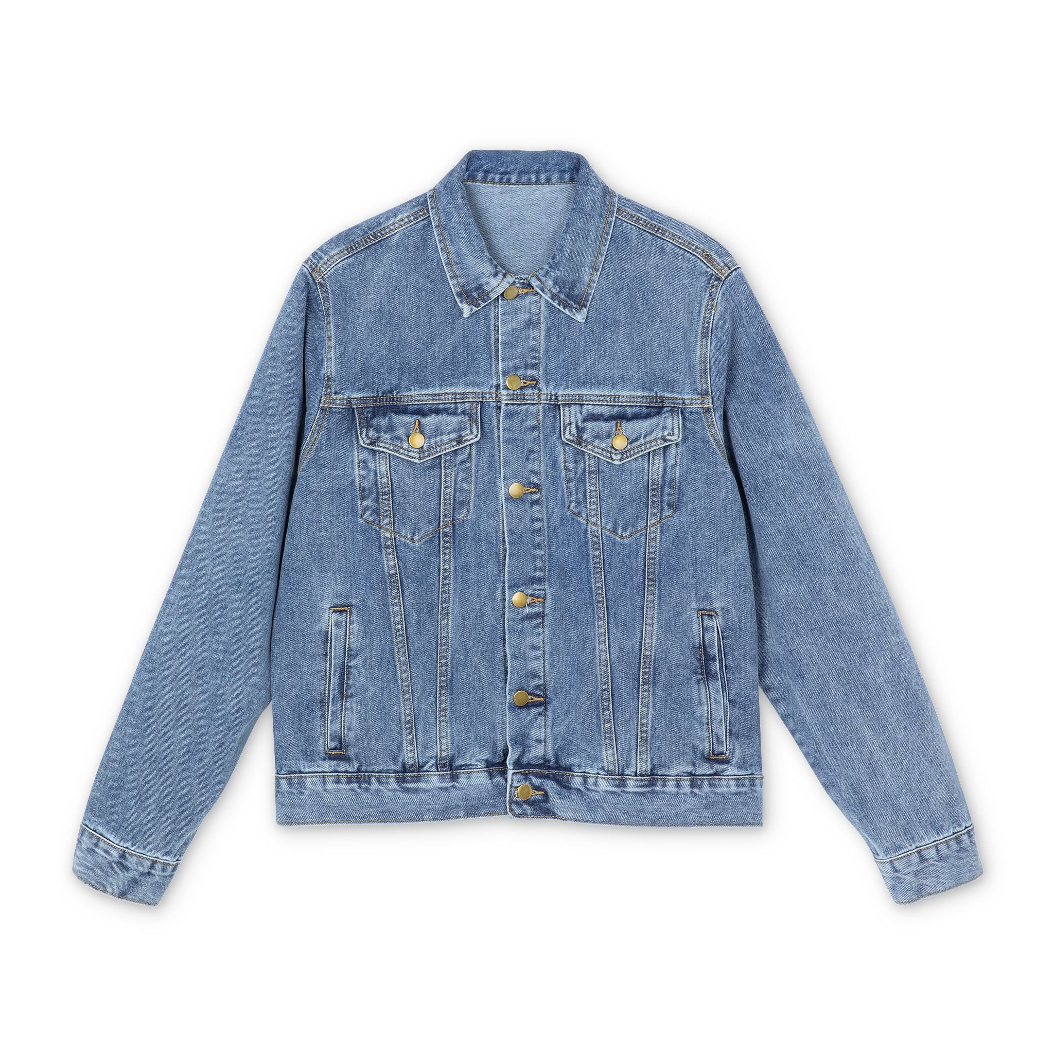 Matthew 6:9-10 Lion Prayer —  Men's Denim Jacket