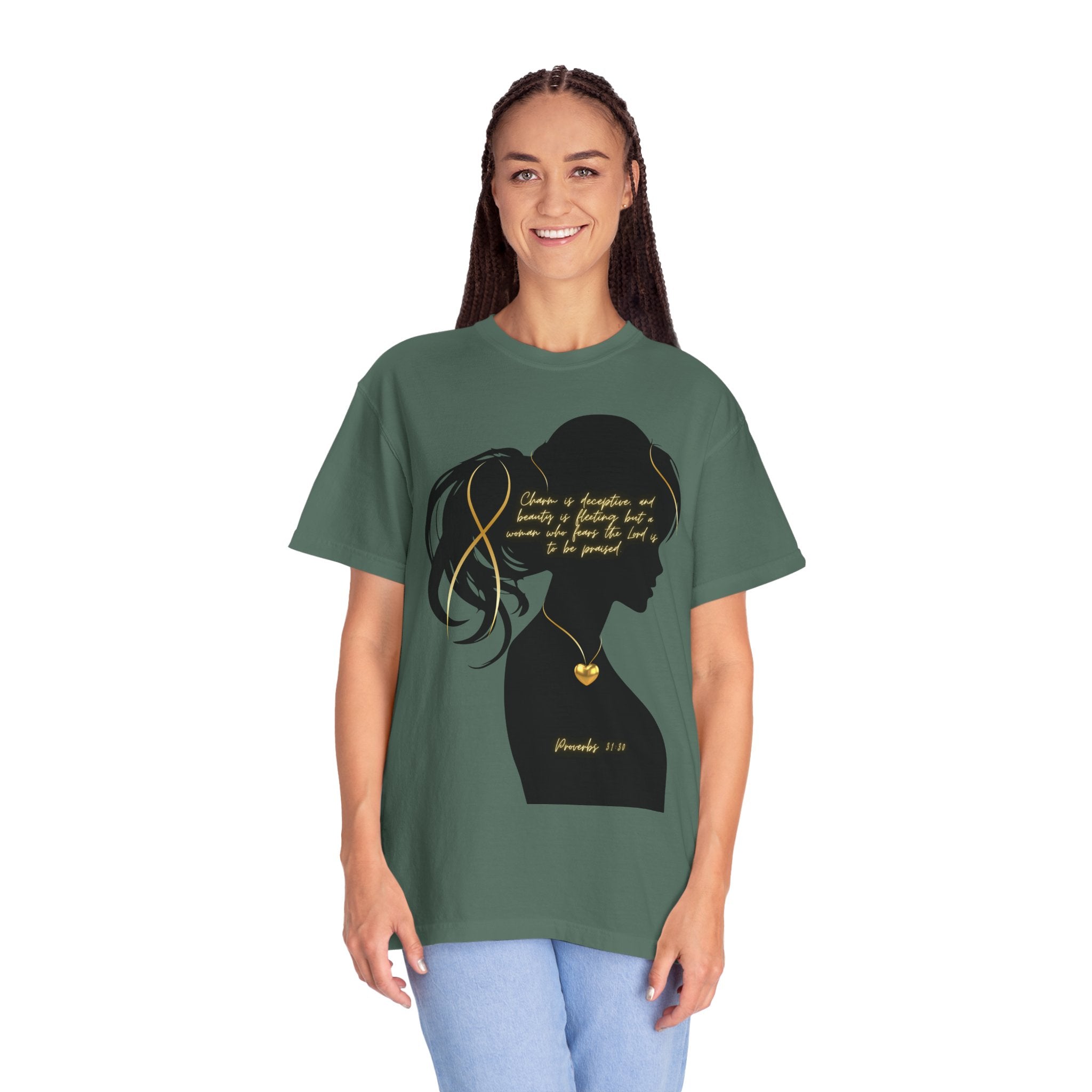 Proverbs 31:30 Gold Heart- T-Shirt