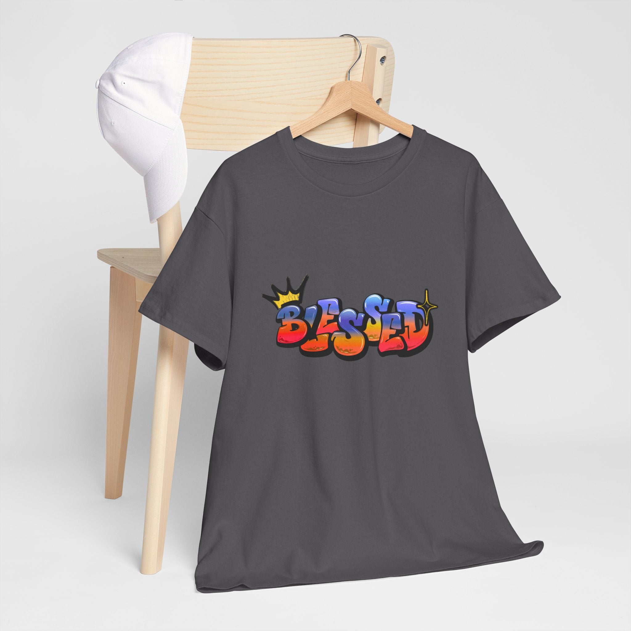 'Blessed' Crown Graffiti Tee