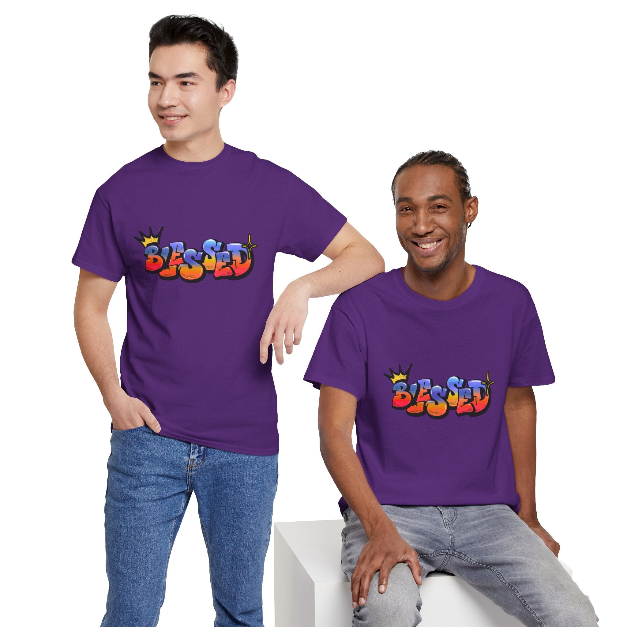 'Blessed' Crown Graffiti Tee