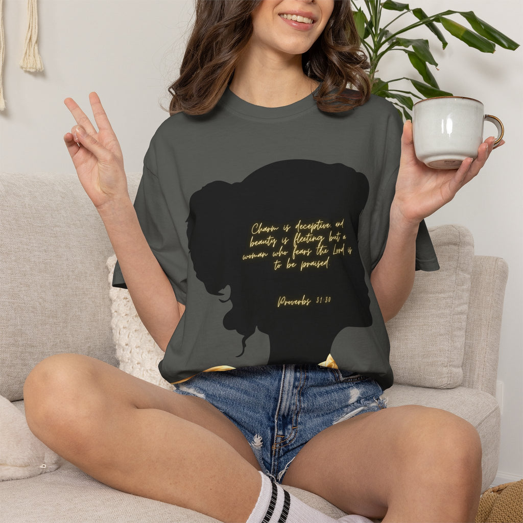 Proverbs 31:30 Gold Scarf - T-Shirt