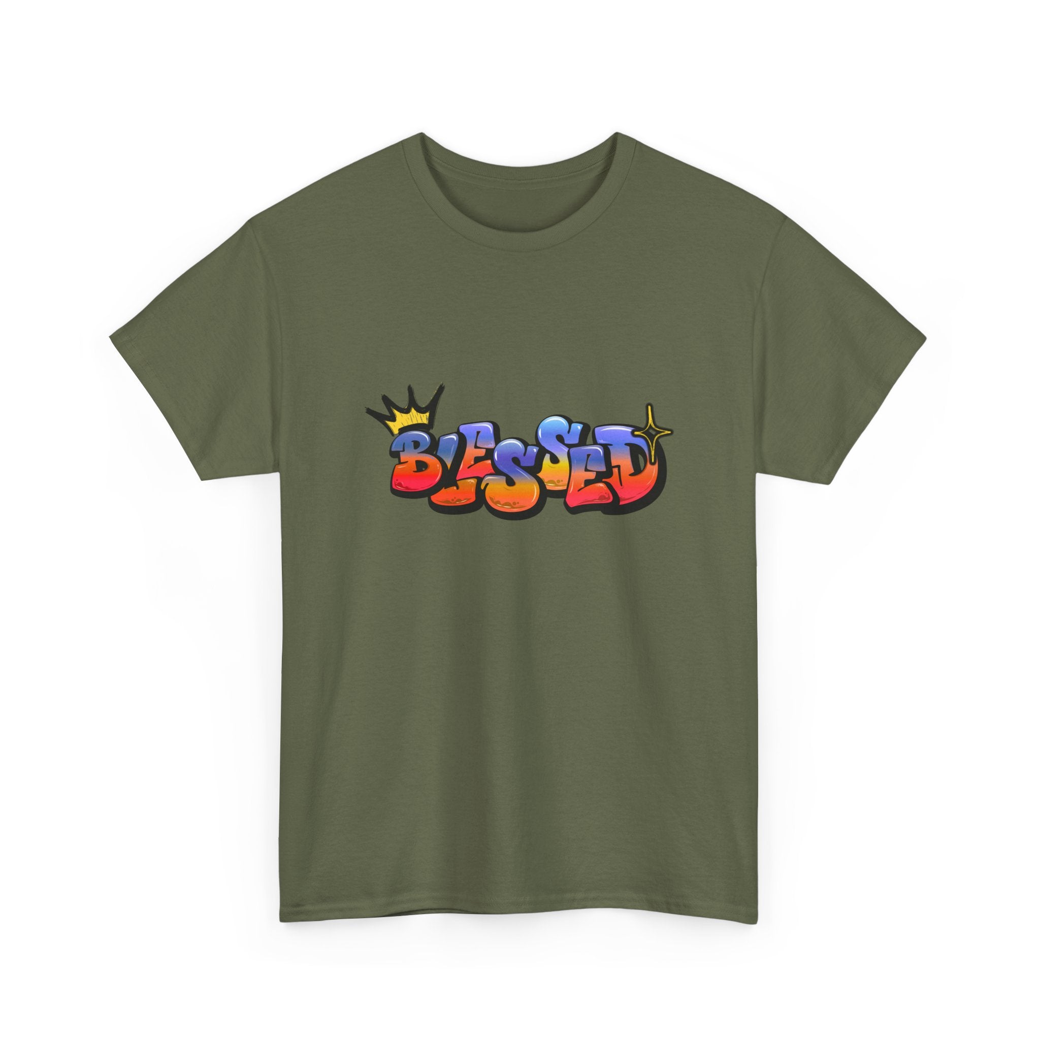 'Blessed' Crown Graffiti Tee