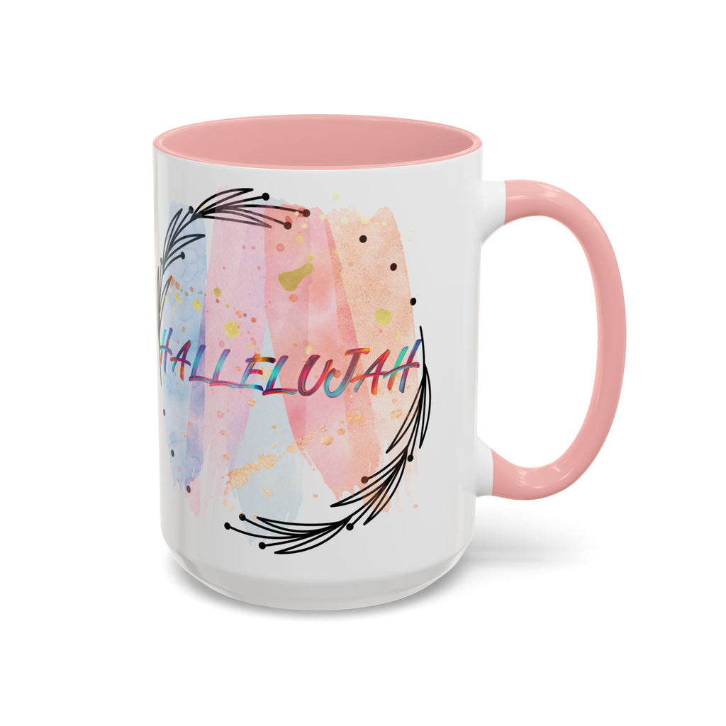 'Hallelujah'  —  Watercolor Accent Coffee Mug (11/15oz)