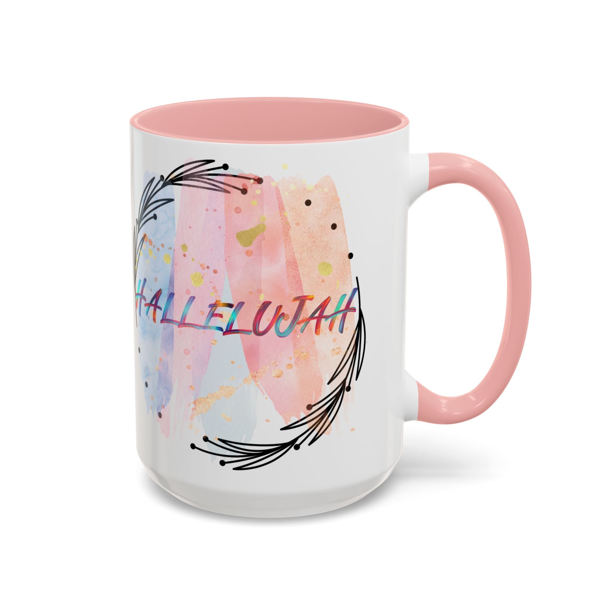'Hallelujah'  —  Watercolor Accent Coffee Mug (11/15oz)