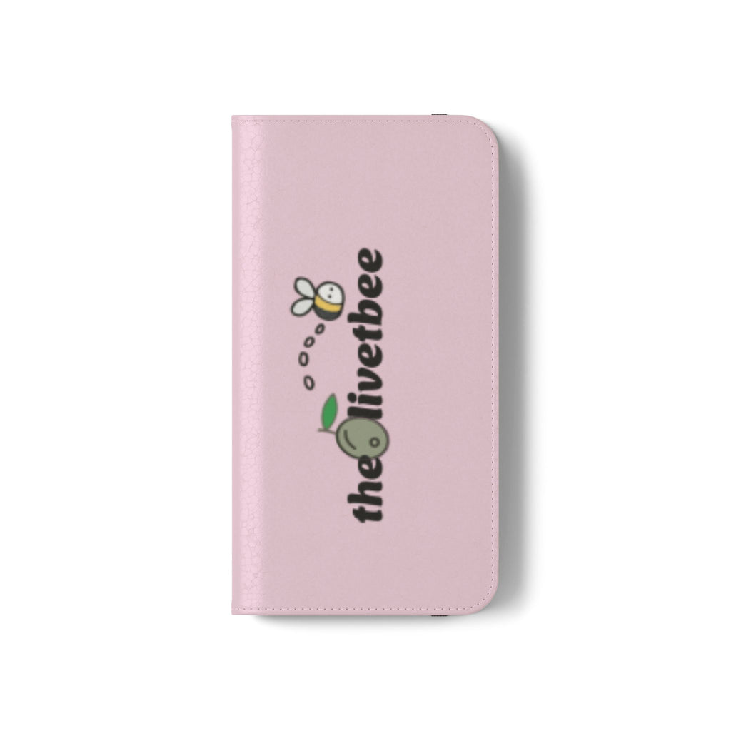 Pink Bee Logo Flip Phone Case — theOlivetbee Wallet Cover