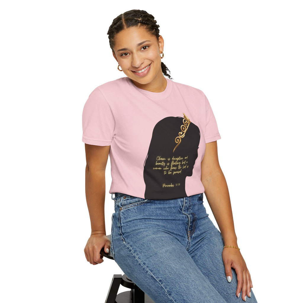 Proverbs 31:30 Gold Crown - T-Shirt