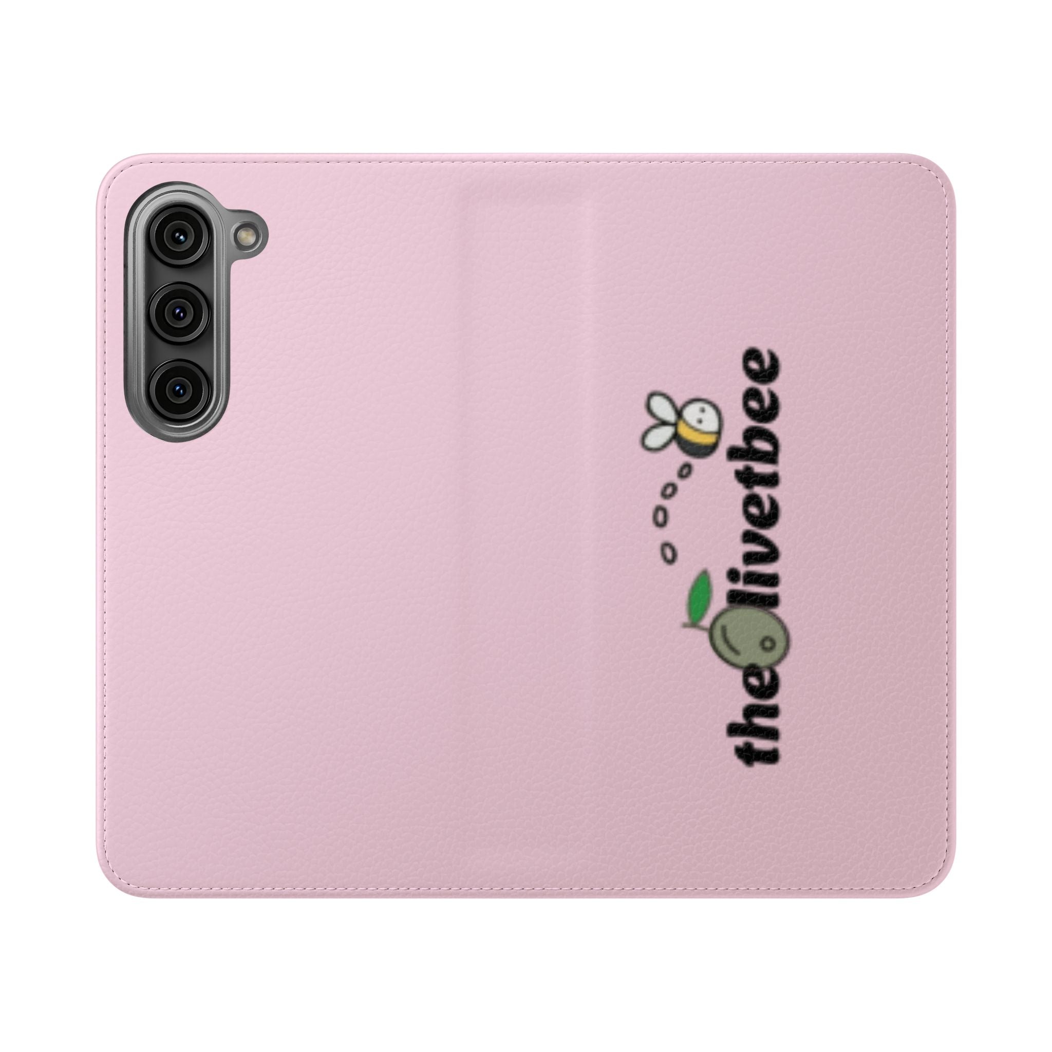 Pink Bee Logo Flip Phone Case — theOlivetbee Wallet Cover