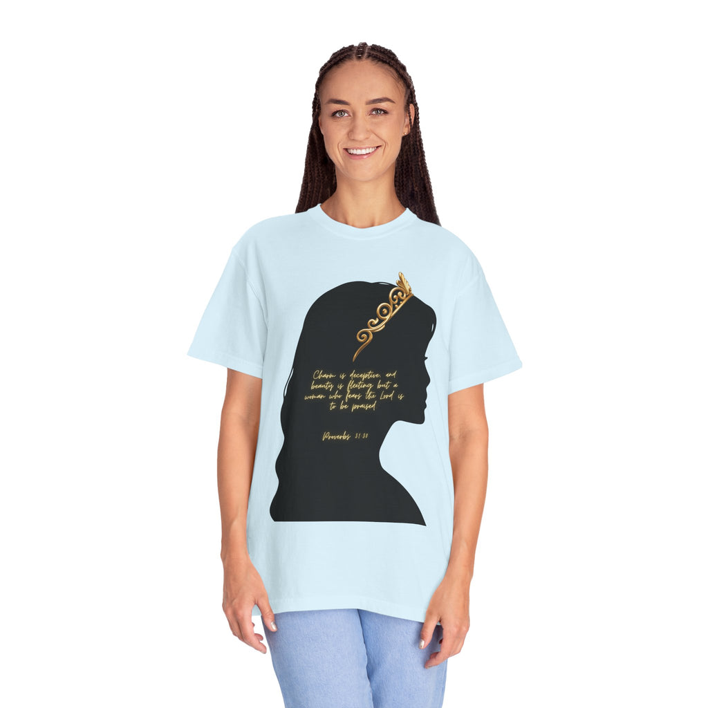 Proverbs 31:30 Gold Crown - T-Shirt