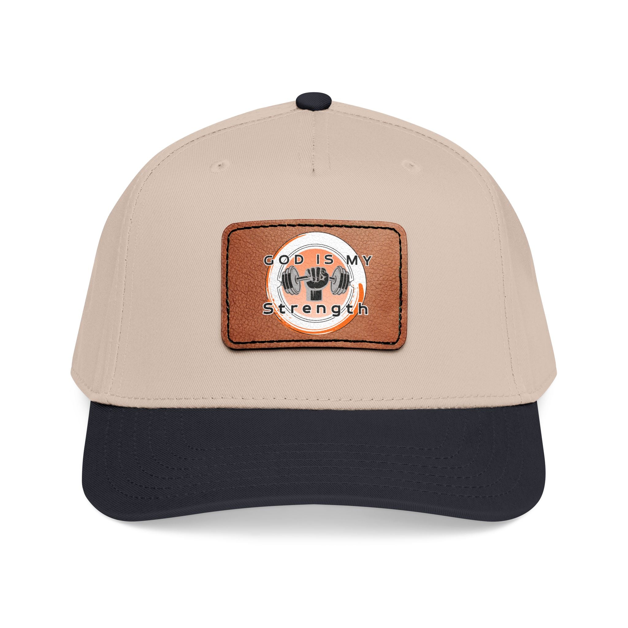 "God Is My Strength" Leather Patch Baseball Cap