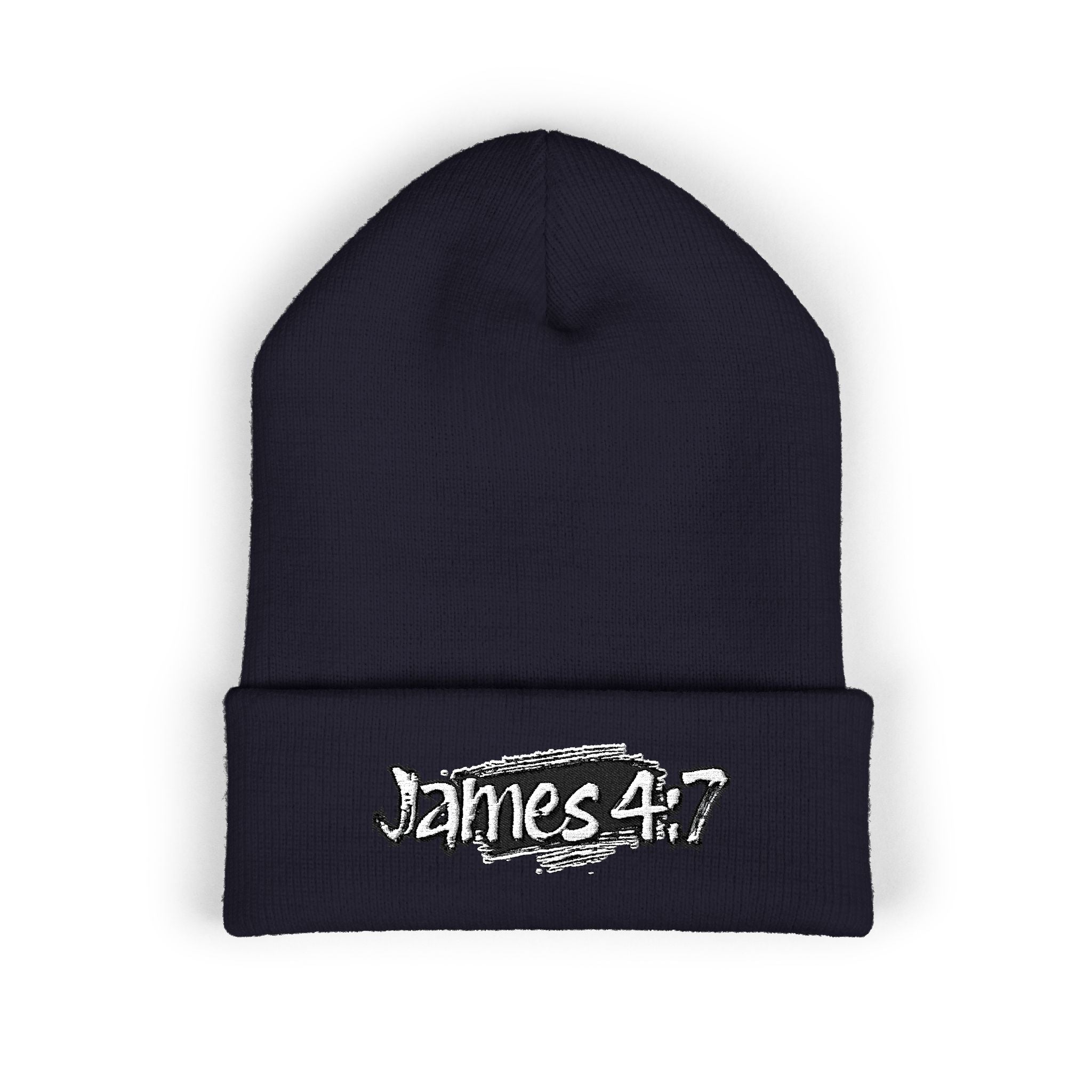 James 4:7 Embroidered Cuffed Beanie