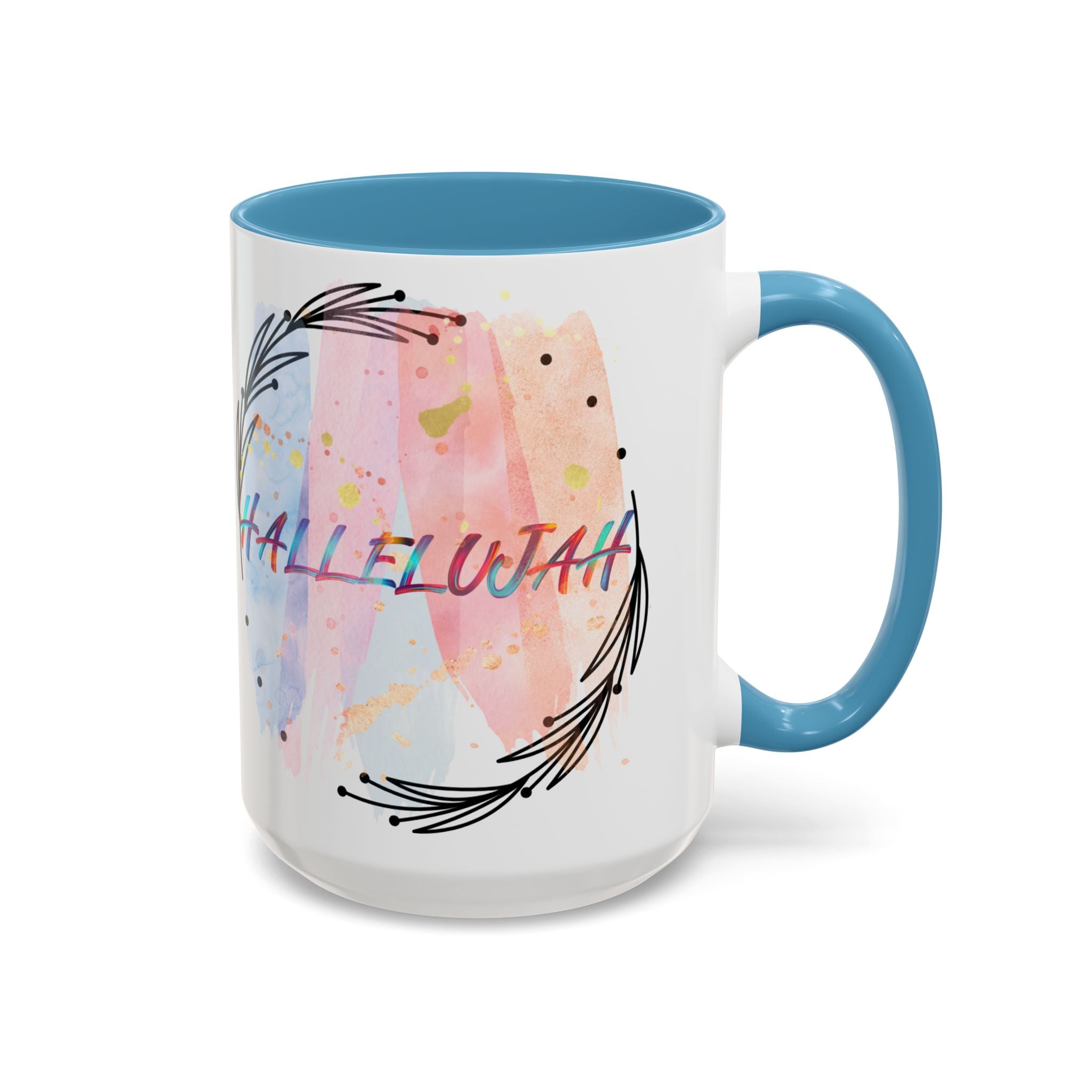 'Hallelujah'  —  Watercolor Accent Coffee Mug (11/15oz)