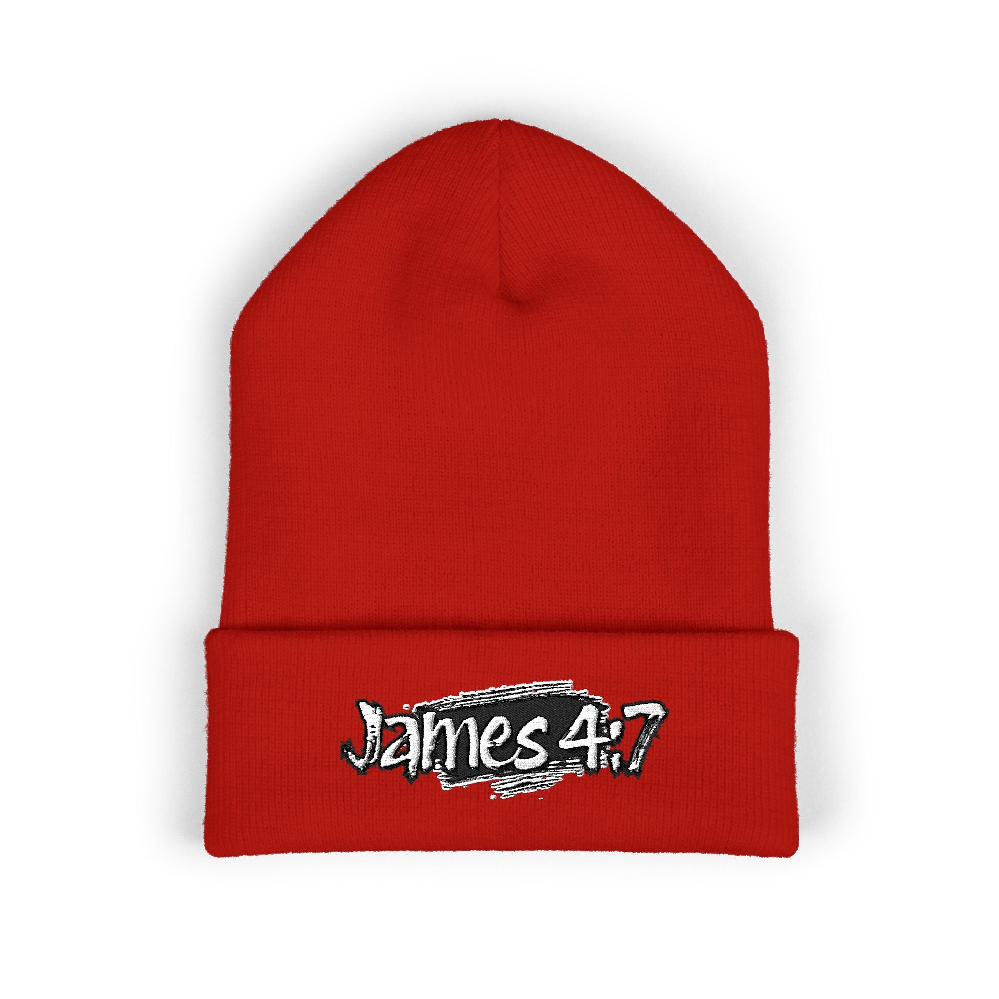 James 4:7 Embroidered Cuffed Beanie