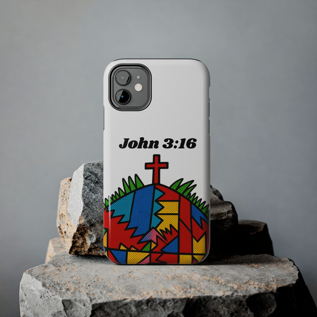 John 3:16 Christian Phone Case — Tough Religious Bible Verse Design