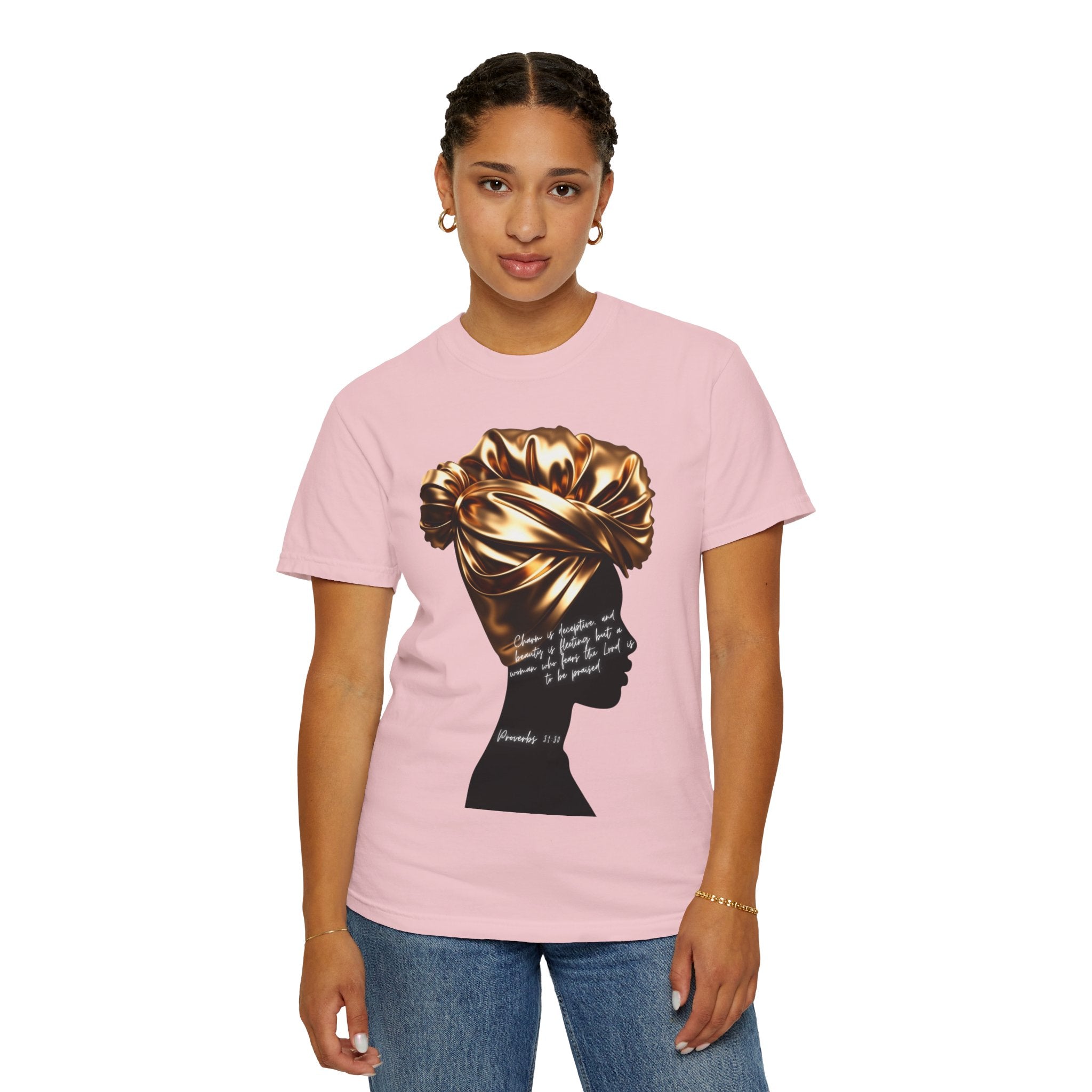 Proverbs 31:30 Gold Headwrap- T-Shirt