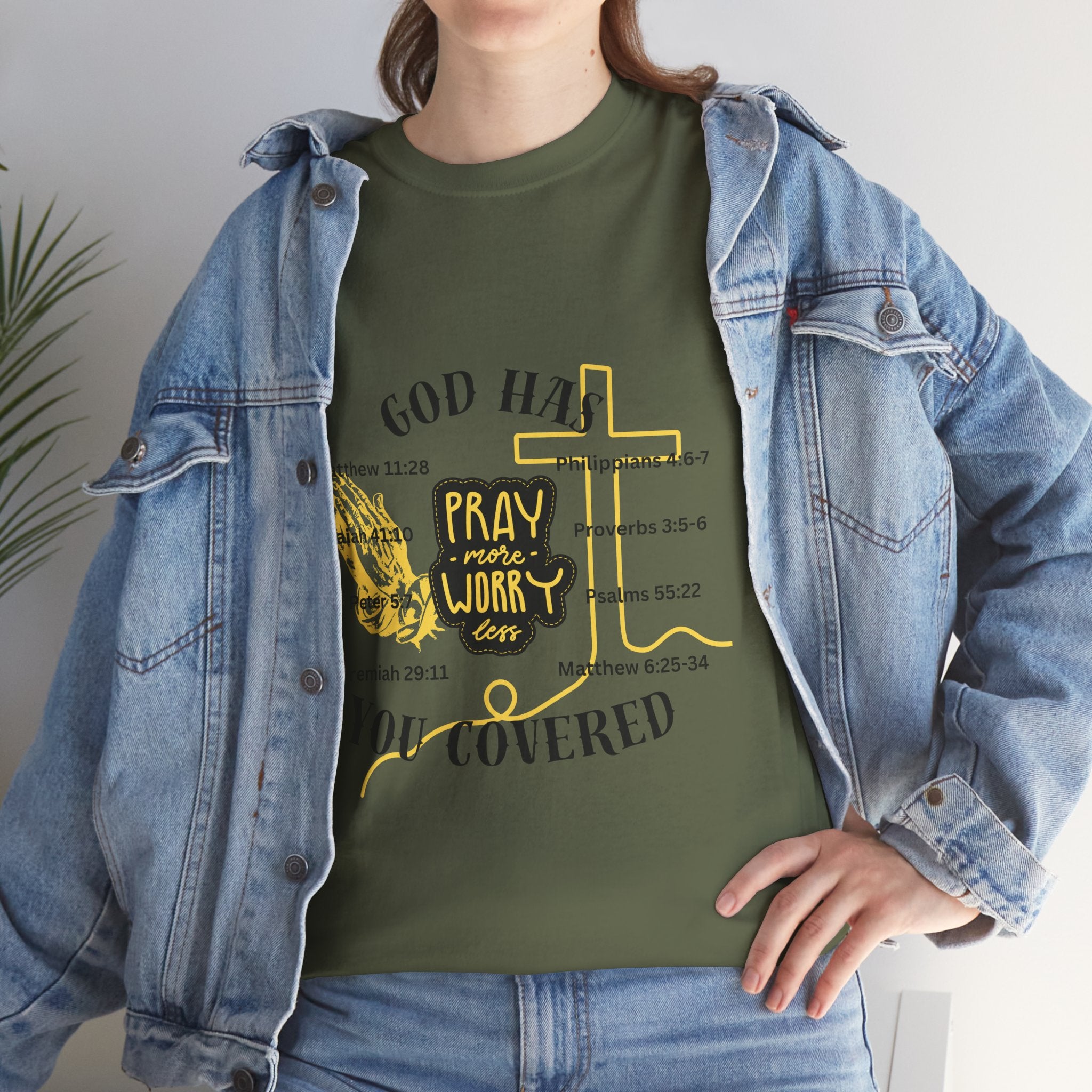 “Pray More, Worry Less” — T-Shirt
