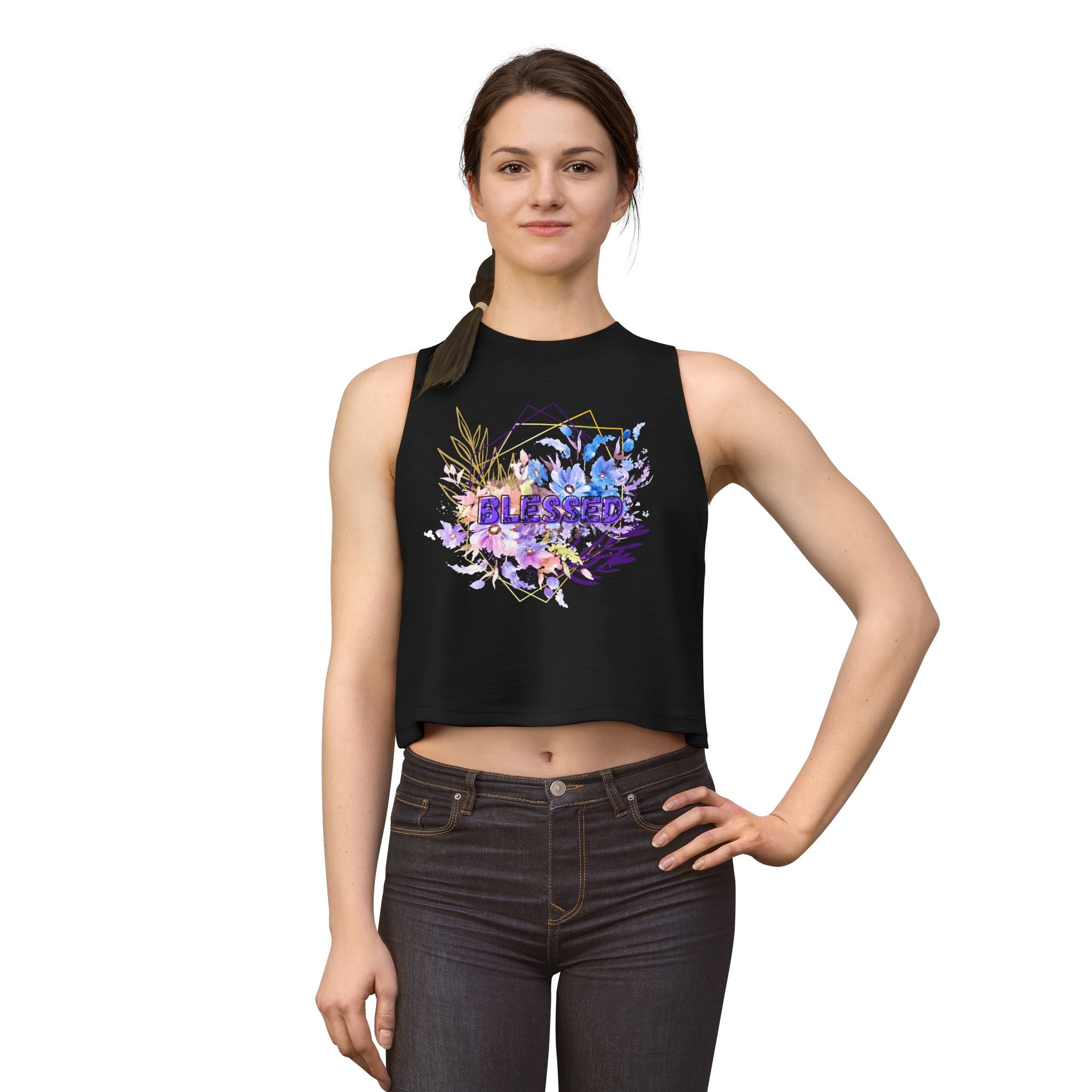 'Blessed'  — Floral Crop Top