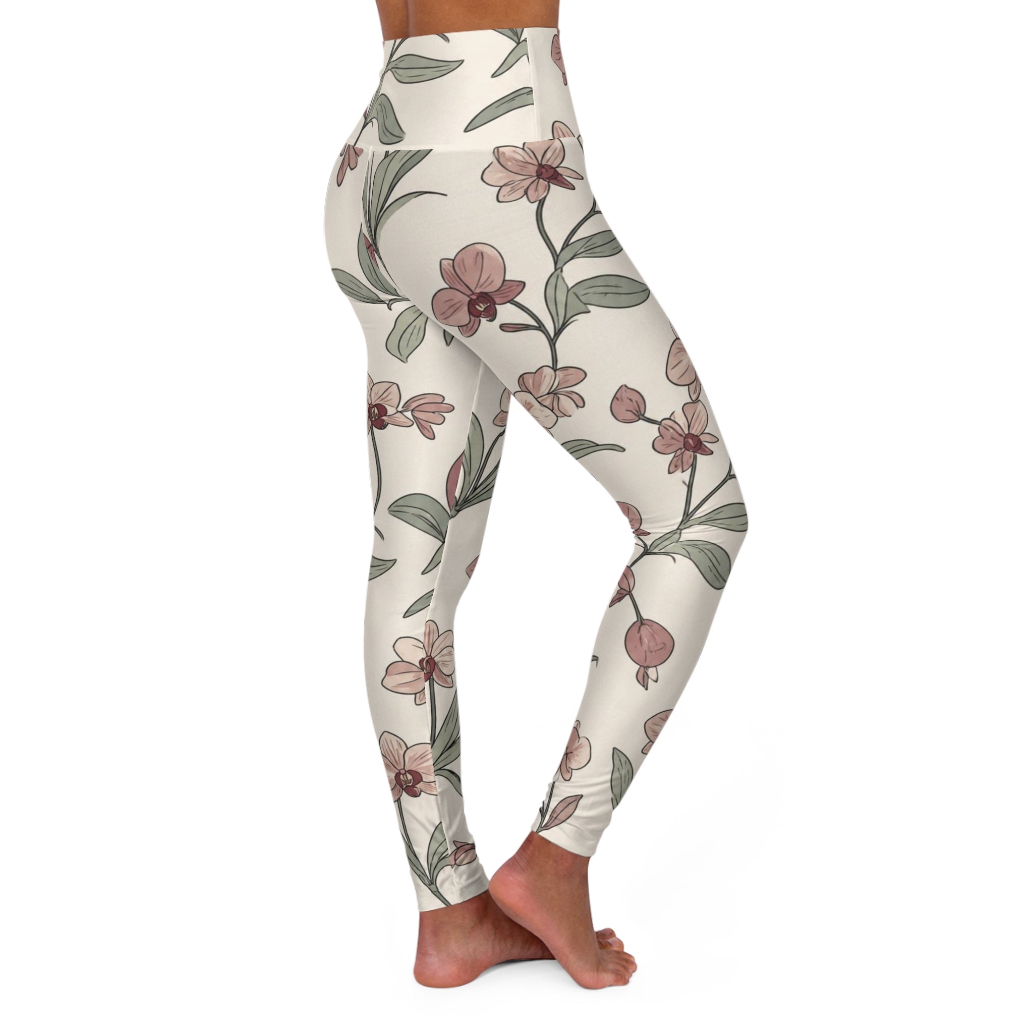 Botanical Print — High-Waist Yoga Leggings
